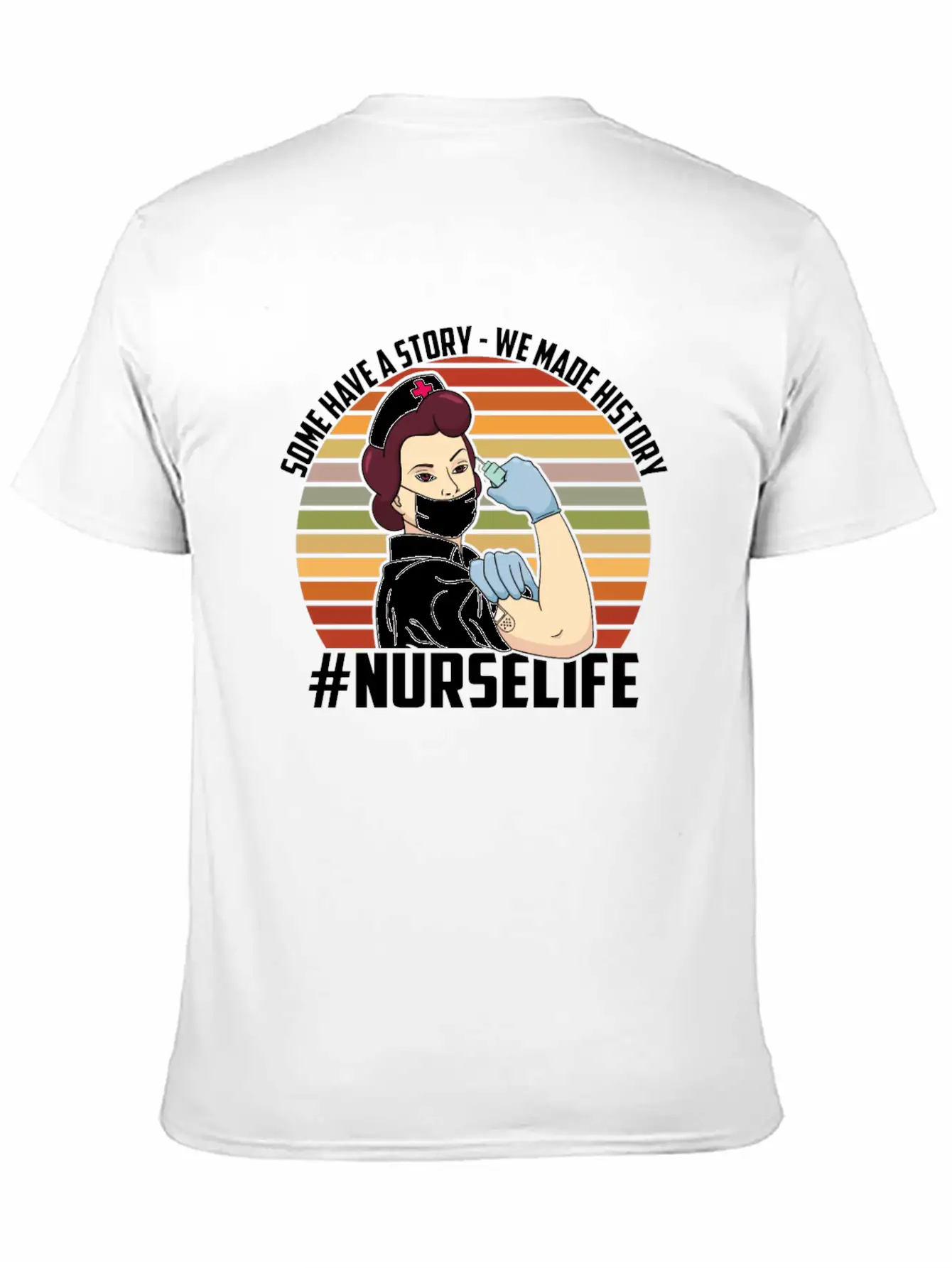 Vintage Nurse Life Vaccinated, Pro Vaccines Stylish Everyday T-Shirt – Unisex Basic Cotton Tee