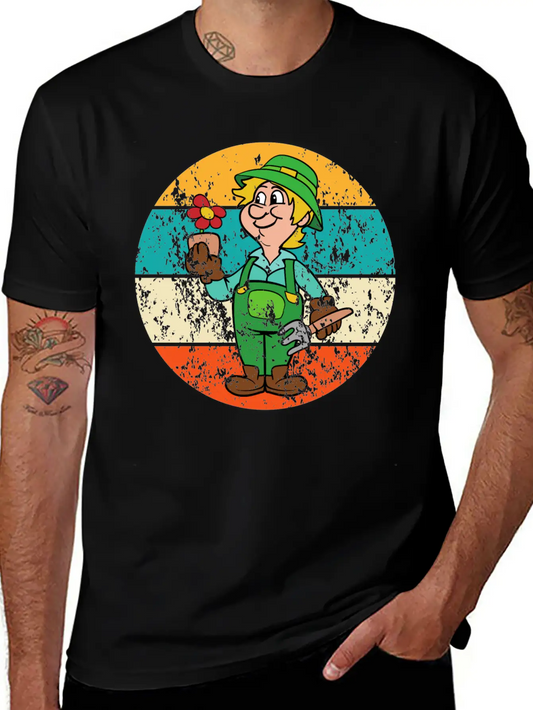 Vintage Retro Flower Gardener Gardening Garden Basic Graphic T-Shirt – Daily Comfort In Soft Cotton