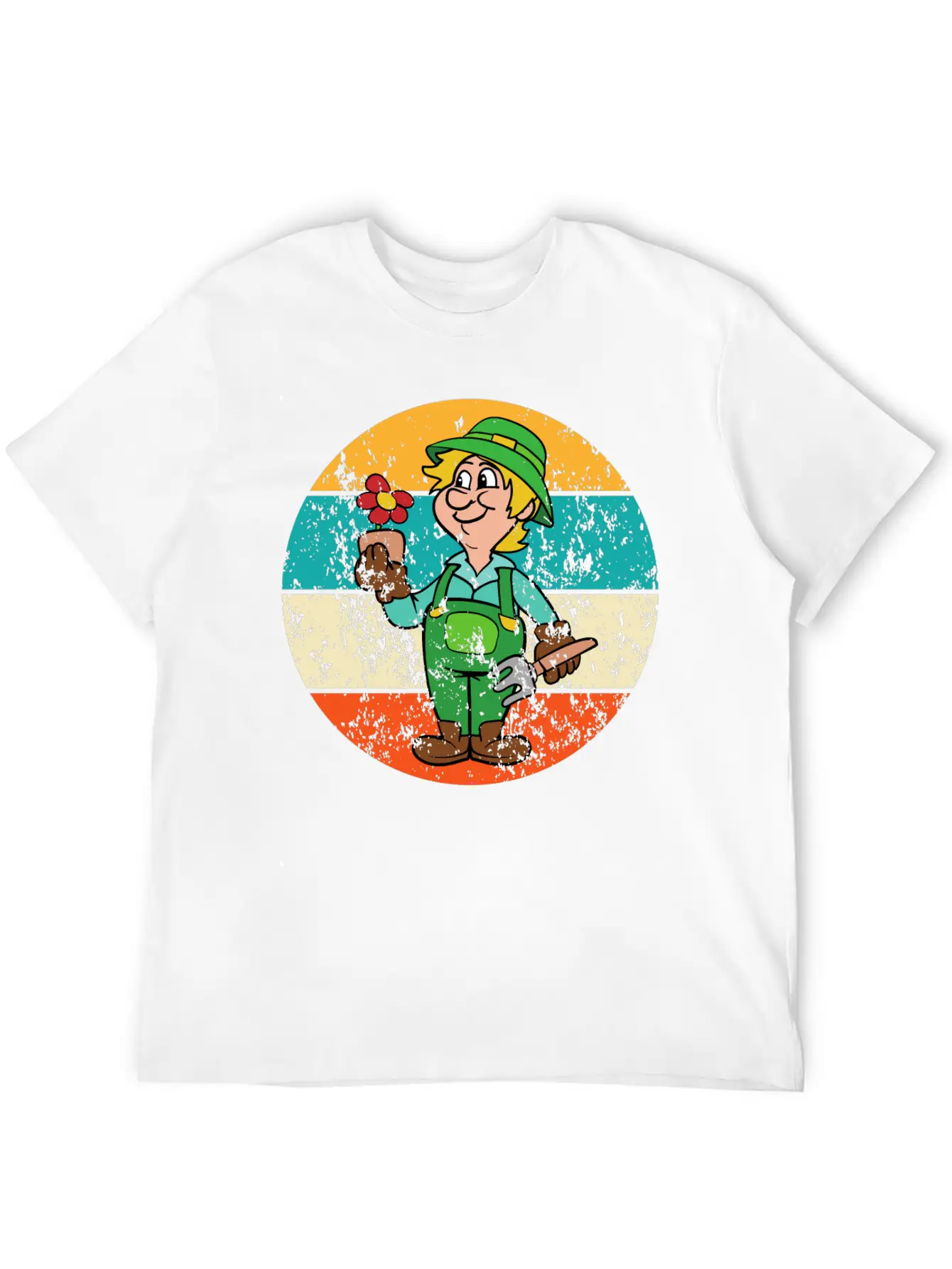 Vintage Retro Flower Gardener Gardening Garden Basic Graphic T-Shirt – Daily Comfort In Soft Cotton