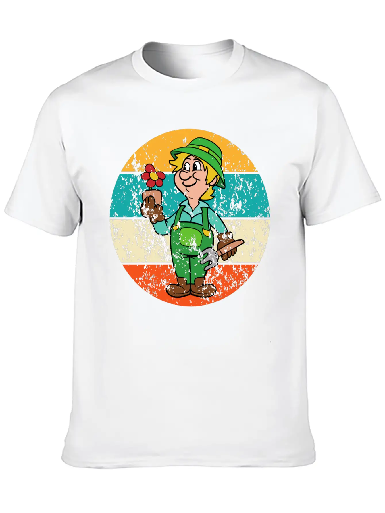 Vintage Retro Flower Gardener Gardening Garden Basic Graphic T-Shirt – Daily Comfort In Soft Cotton