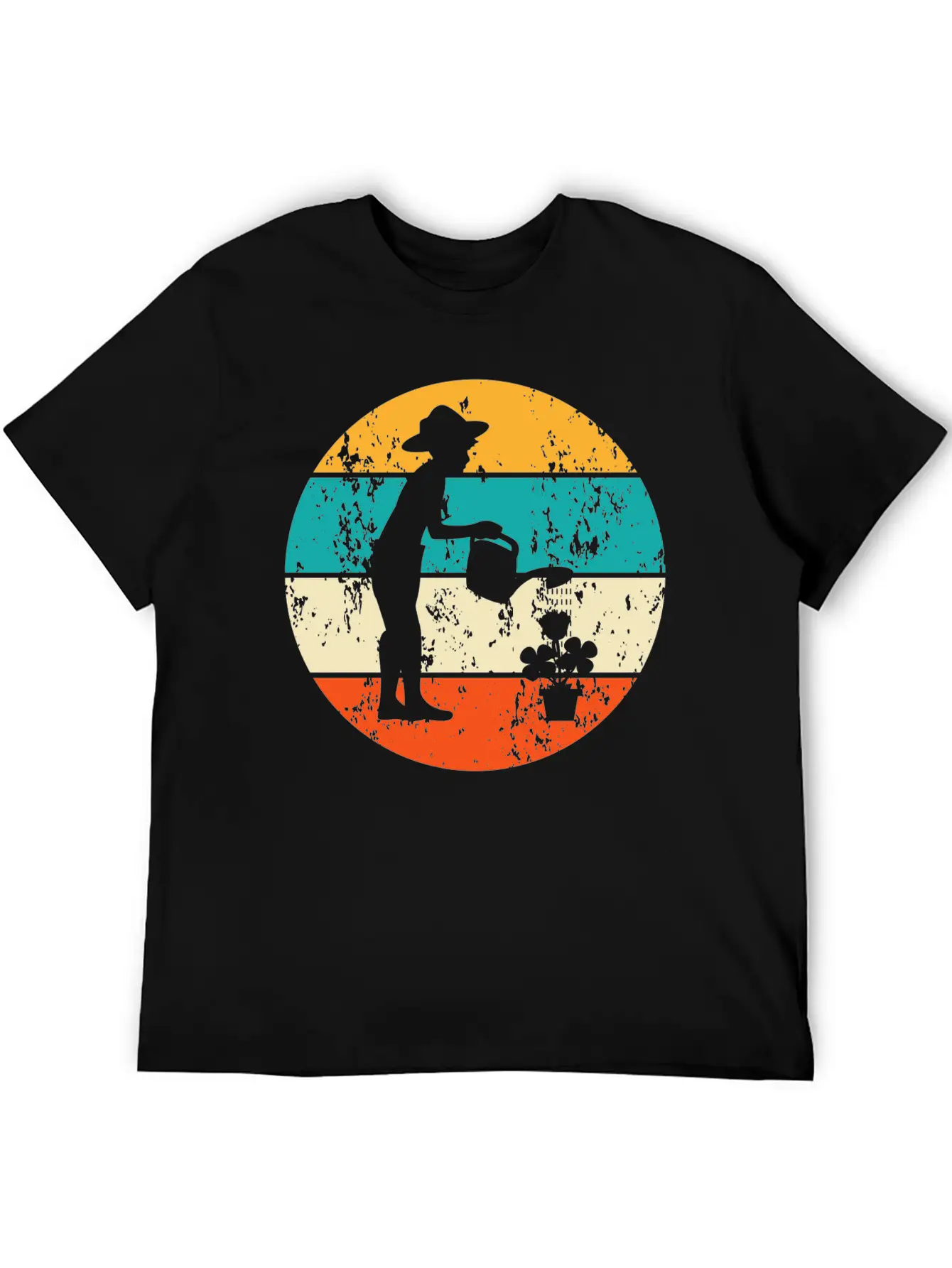 Vintage Retro Gardener Gardening Garden Flowers Unisex Short Sleeve Soft Cotton T-Shirt – Casual Everyday Wear