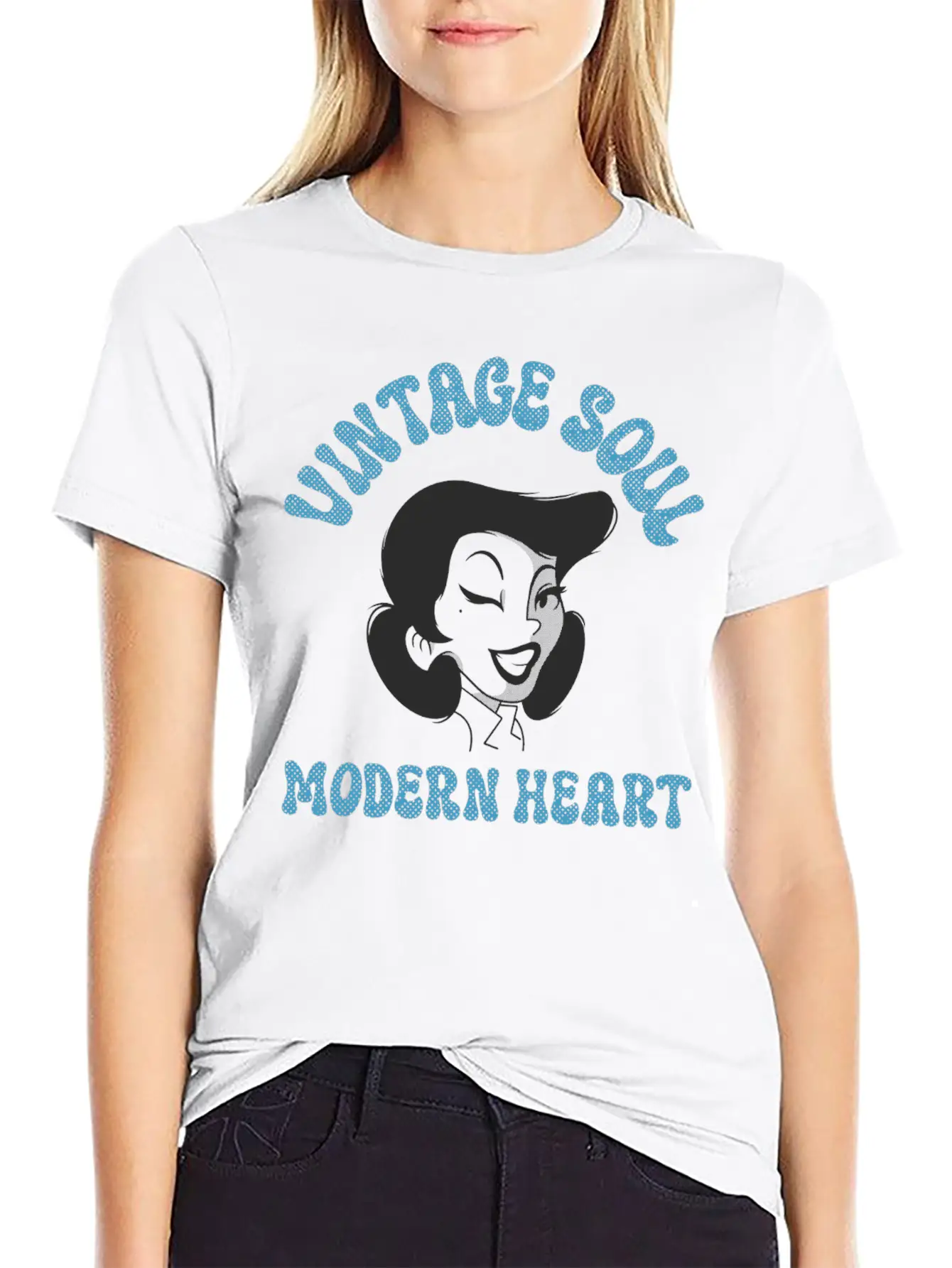 Vintage Soul Modern Heart Unisex Short Sleeve Soft Cotton T-Shirt – Casual Everyday Wear