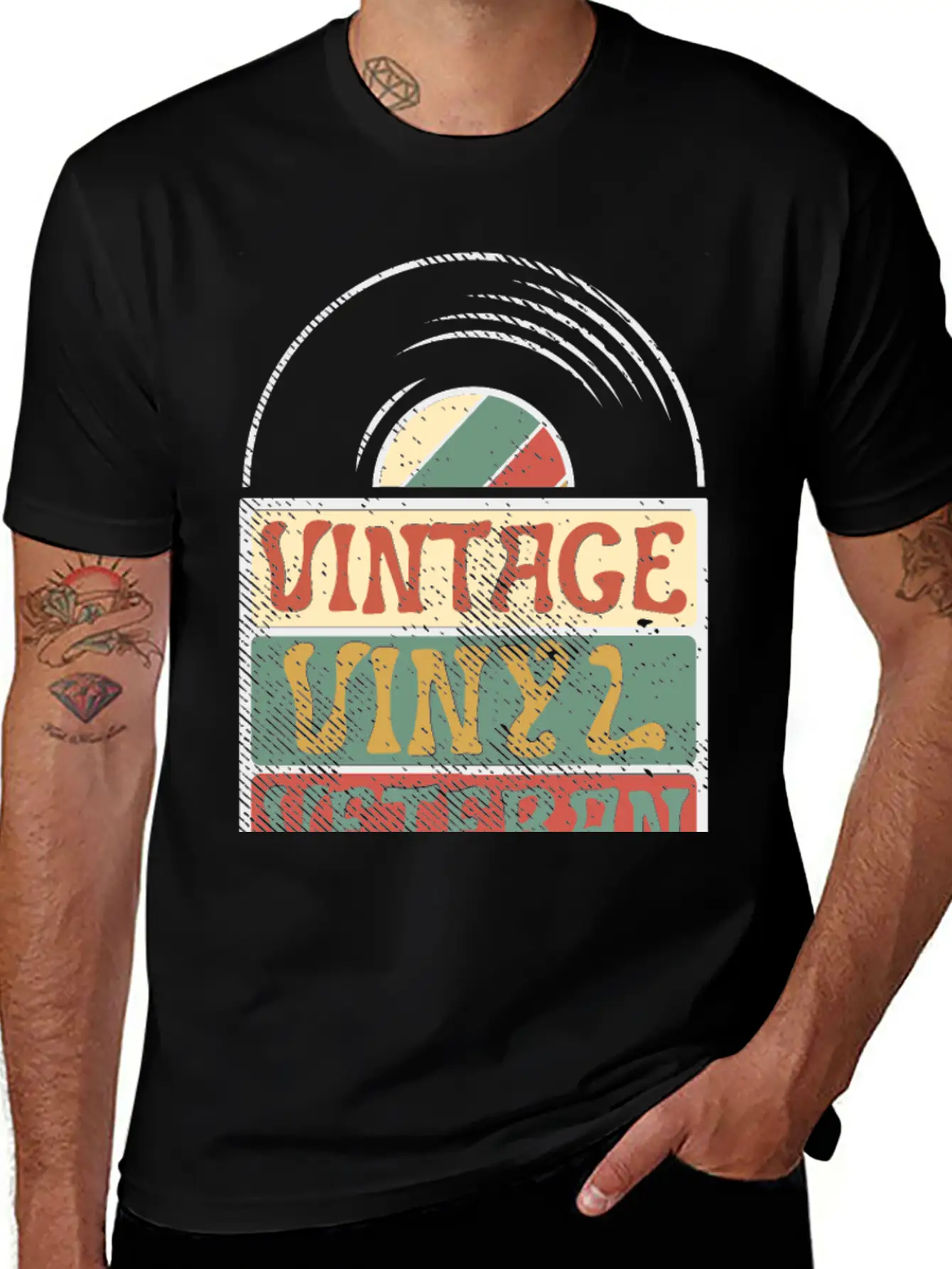 Vintage Vinyl Veteran Stylish Everyday T-Shirt – Unisex Basic Cotton Tee