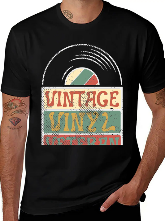 Vintage Vinyl Veteran Stylish Everyday T-Shirt – Unisex Basic Cotton Tee