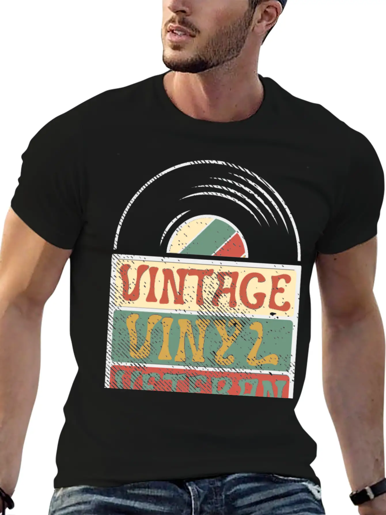 Vintage Vinyl Veteran Stylish Everyday T-Shirt – Unisex Basic Cotton Tee