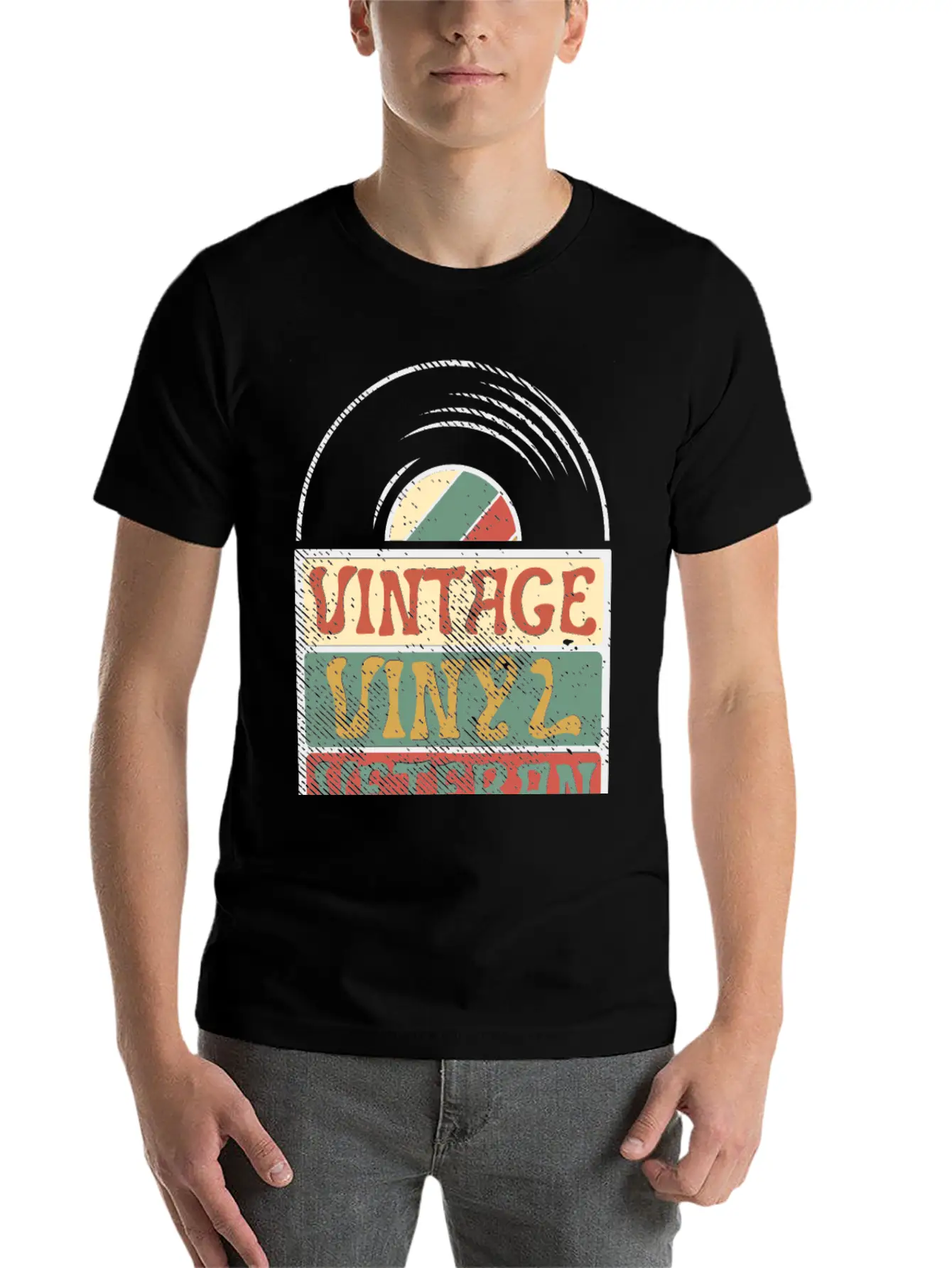 Vintage Vinyl Veteran Stylish Everyday T-Shirt – Unisex Basic Cotton Tee