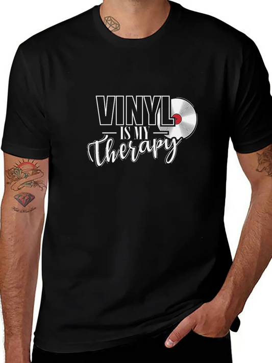 Vinyl Is My Therapy Vinyl Record Music Basic Graphic T-Shirt – Daily Comfort In Soft Cotton