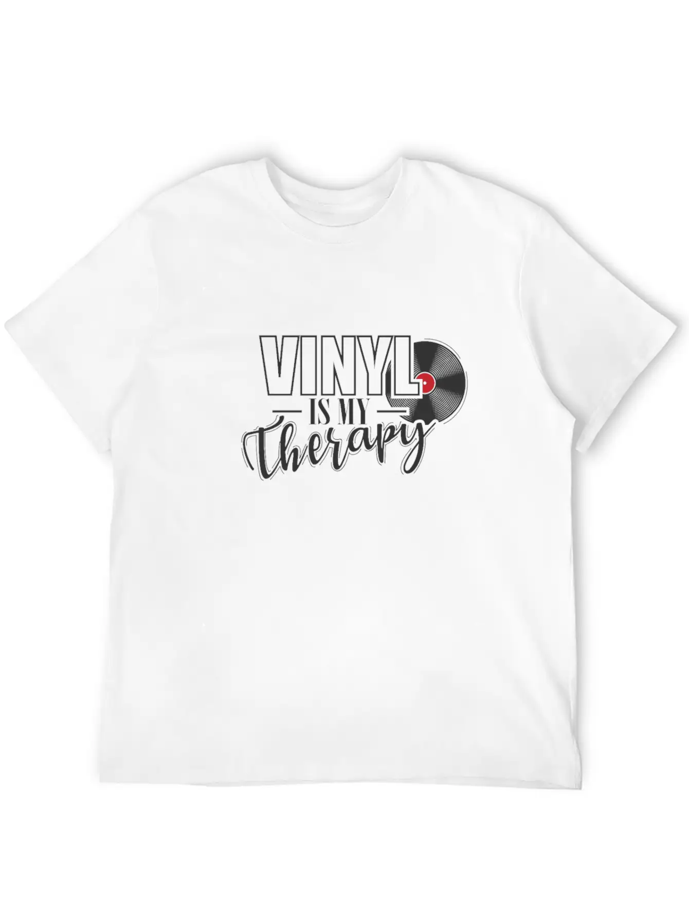 Vinyl Is My Therapy Vinyl Record Music Basic Graphic T-Shirt – Daily Comfort In Soft Cotton