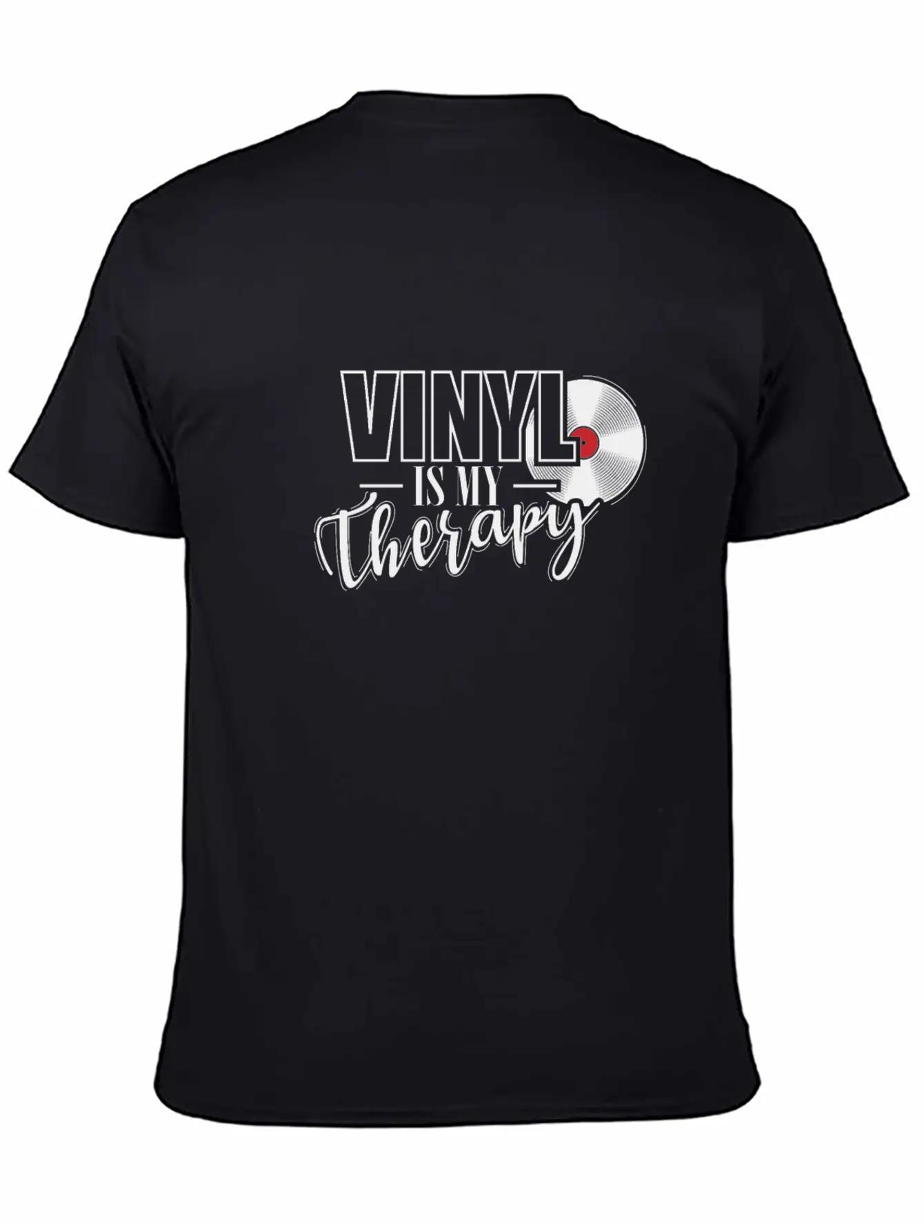 Vinyl Is My Therapy Vinyl Record Music Basic Graphic T-Shirt – Daily Comfort In Soft Cotton