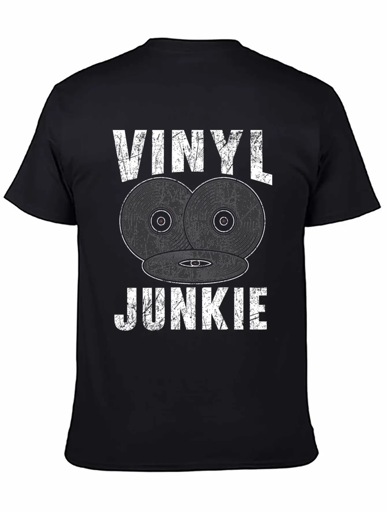 Vinyl Junkie Vinyl Record Player Music Lover Unisex Short Sleeve Soft Cotton T-Shirt – Casual Everyday Wear