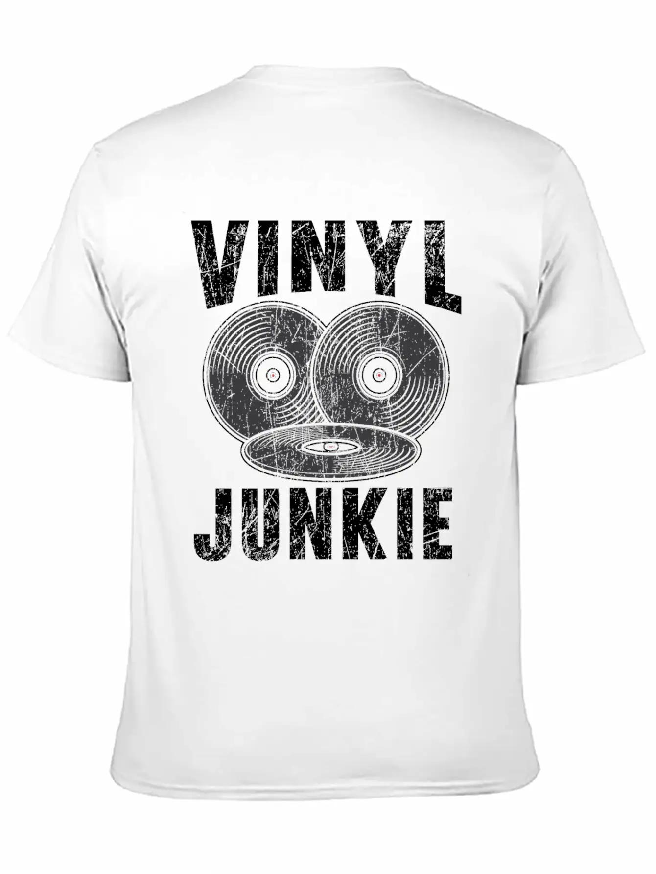 Vinyl Junkie Vinyl Record Player Music Lover Unisex Short Sleeve Soft Cotton T-Shirt – Casual Everyday Wear