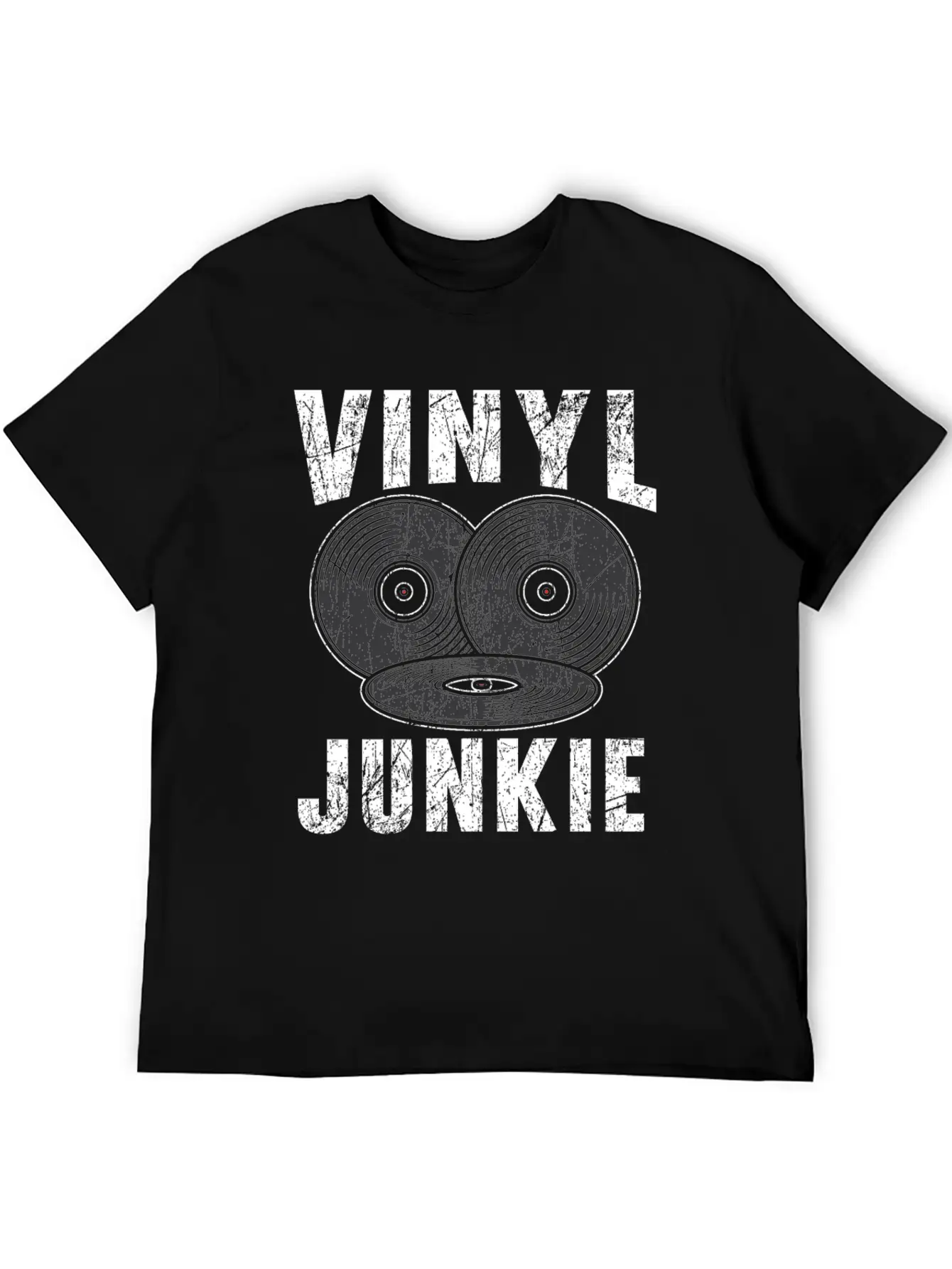 Vinyl Junkie Vinyl Record Player Music Lover Unisex Short Sleeve Soft Cotton T-Shirt – Casual Everyday Wear