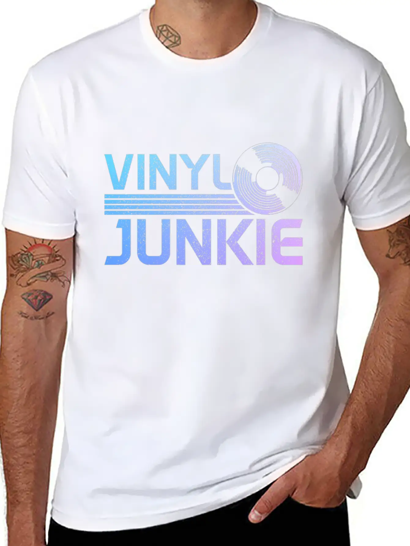 Vinyl Record Collector Music DJ Gift Stylish Everyday T-Shirt – Unisex Basic Cotton Tee