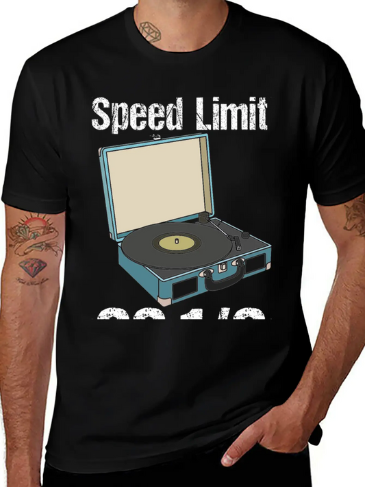 Vinyl-Record Turntable Speed Limit Essential Unisex Summer Tee – Soft Cotton Casual Fit