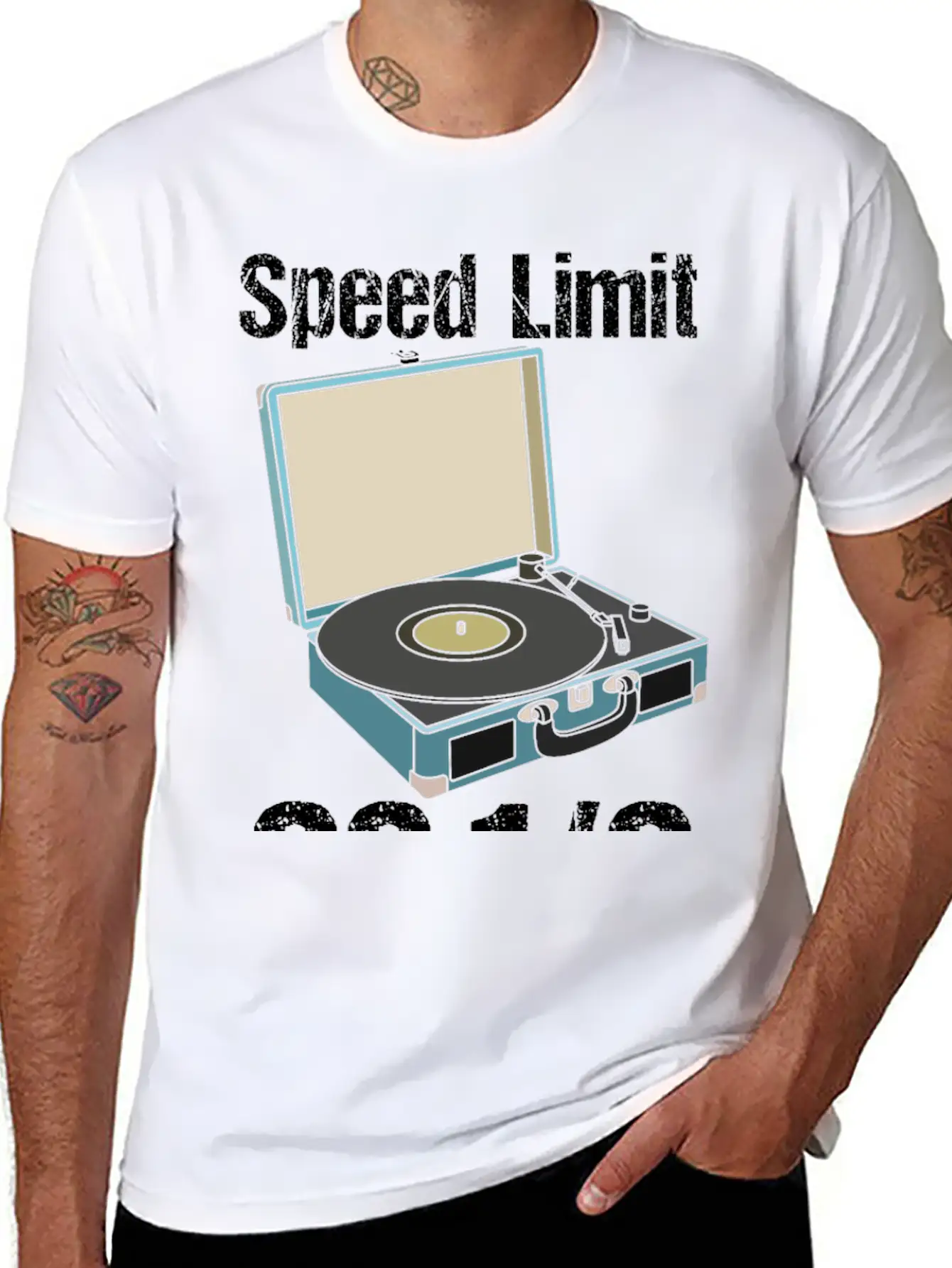 Vinyl-Record Turntable Speed Limit Essential Unisex Summer Tee – Soft Cotton Casual Fit