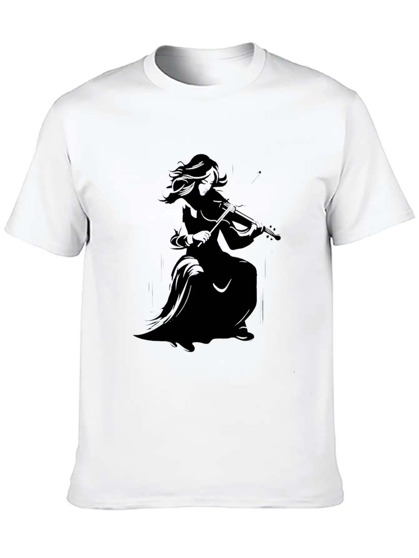 Violin Girl Unisex Short Sleeve Soft Cotton T-Shirt – Casual Everyday Wear