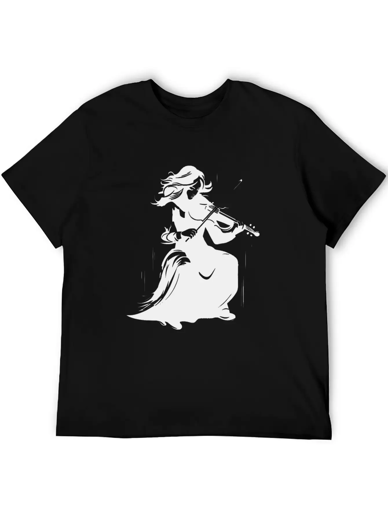 Violin Girl Unisex Short Sleeve Soft Cotton T-Shirt – Casual Everyday Wear