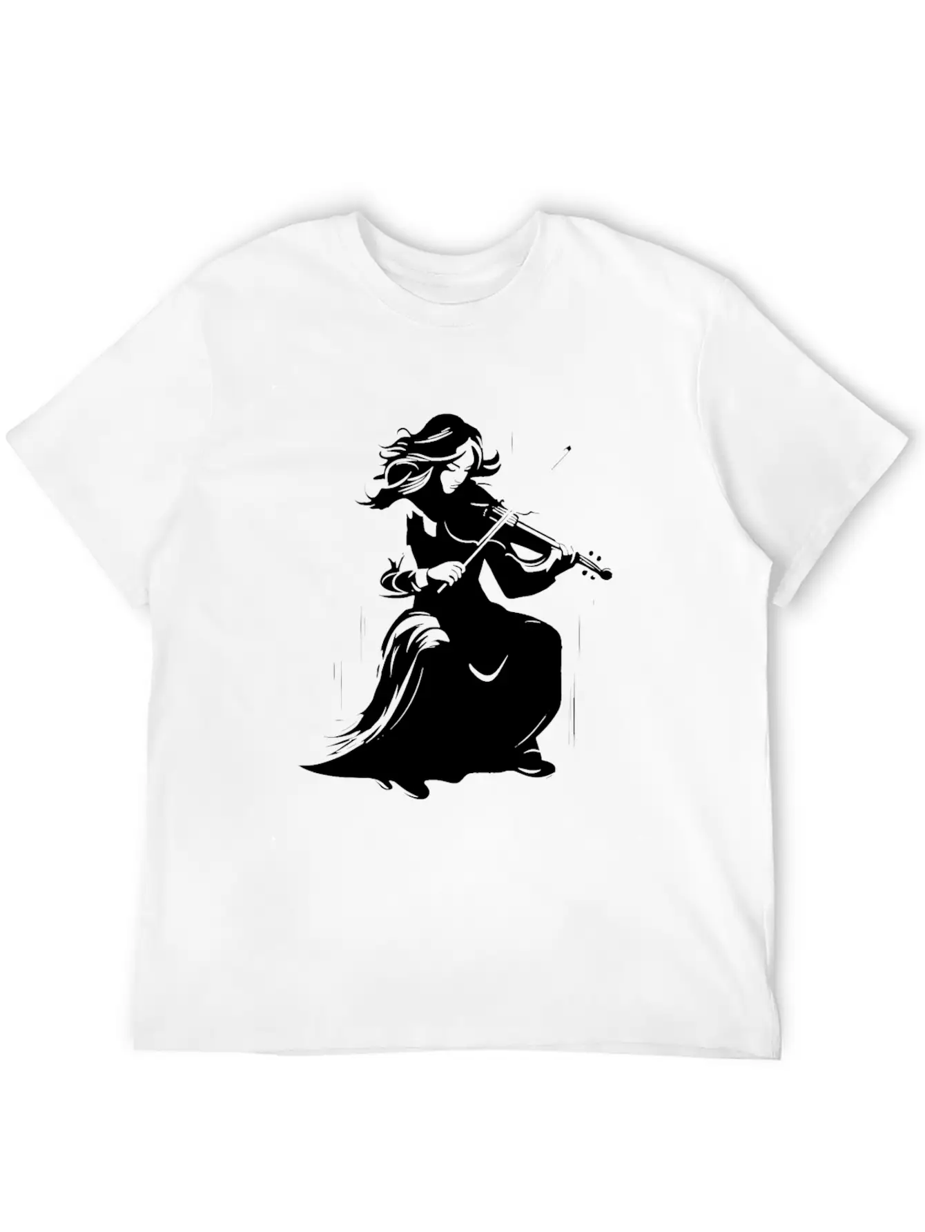 Violin Girl Unisex Short Sleeve Soft Cotton T-Shirt – Casual Everyday Wear