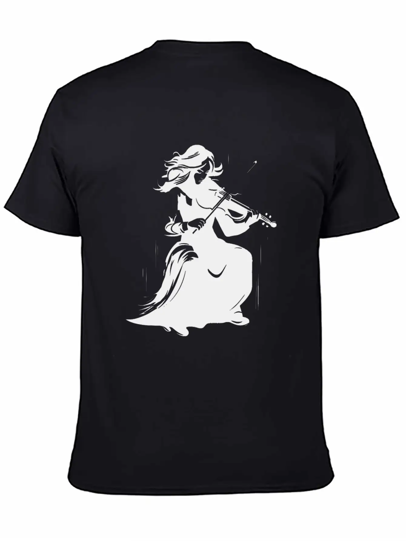 Violin Girl Unisex Short Sleeve Soft Cotton T-Shirt – Casual Everyday Wear