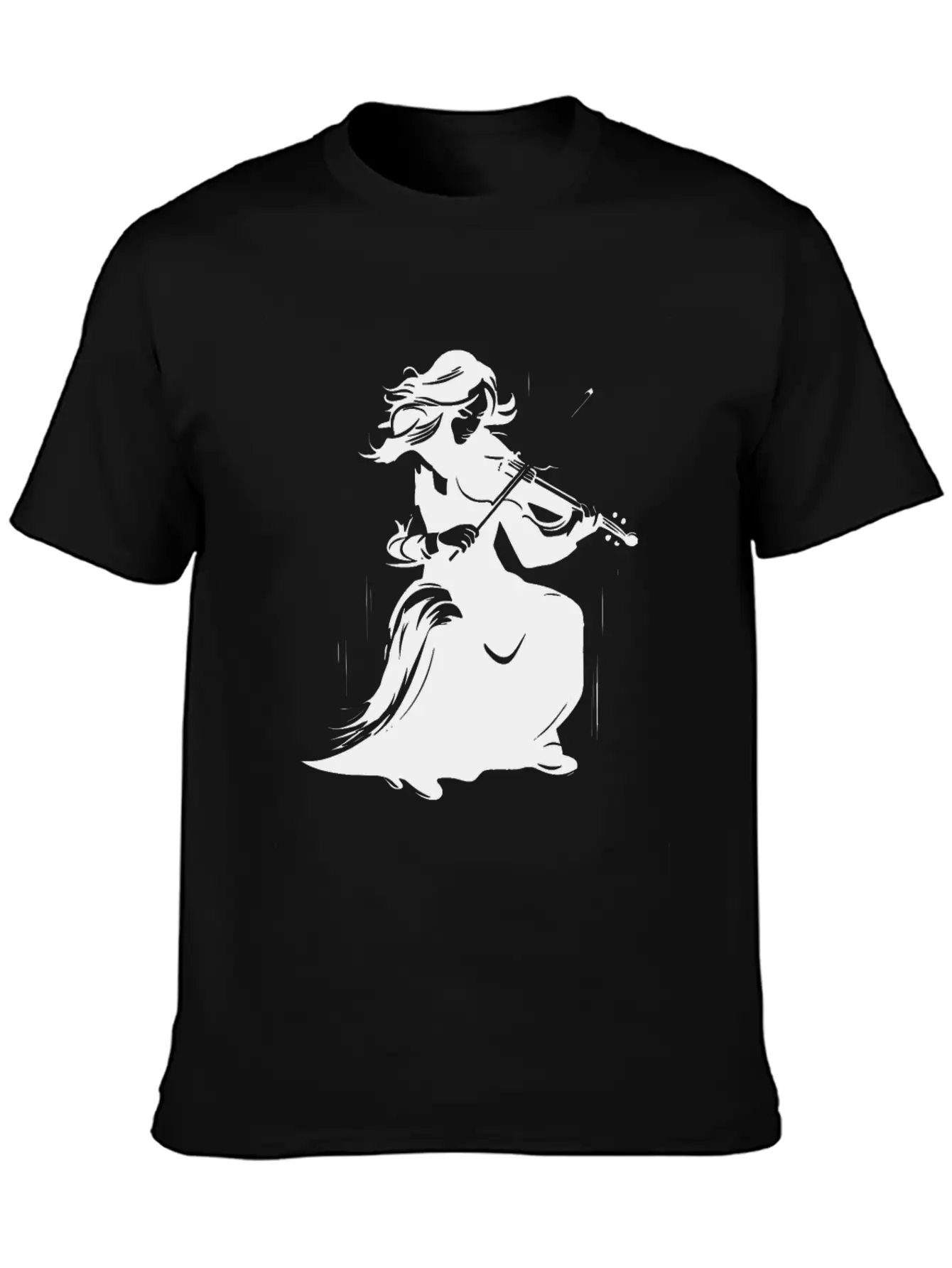 Violin Girl Unisex Short Sleeve Soft Cotton T-Shirt – Casual Everyday Wear