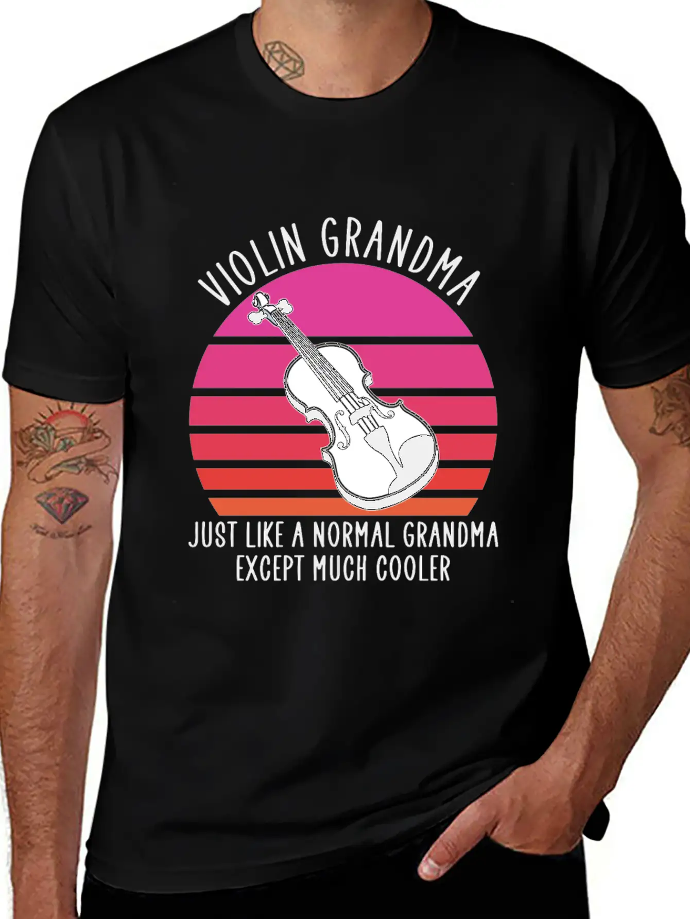 Violin Grandma Basic Graphic T-Shirt – Daily Comfort In Soft Cotton