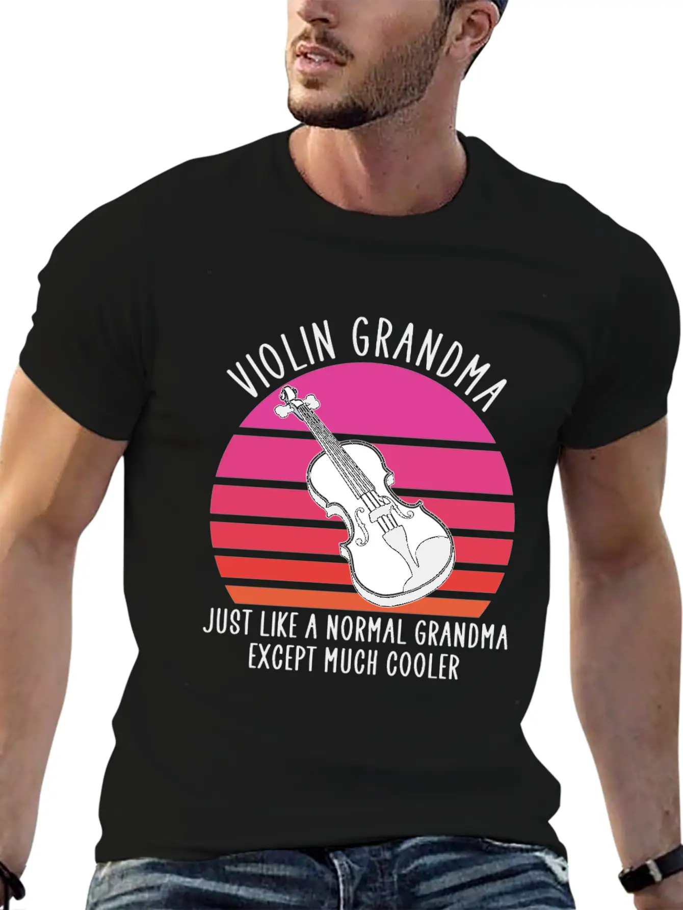 Violin Grandma Basic Graphic T-Shirt – Daily Comfort In Soft Cotton