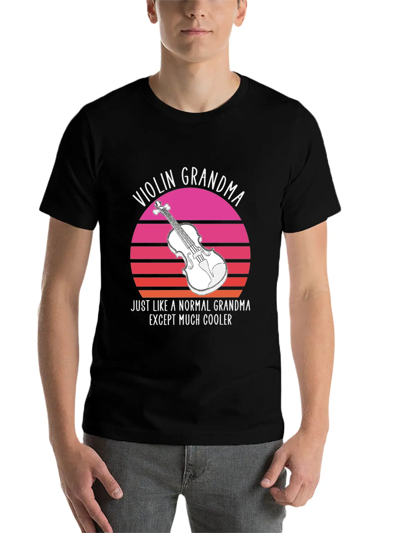 Violin Grandma Basic Graphic T-Shirt – Daily Comfort In Soft Cotton