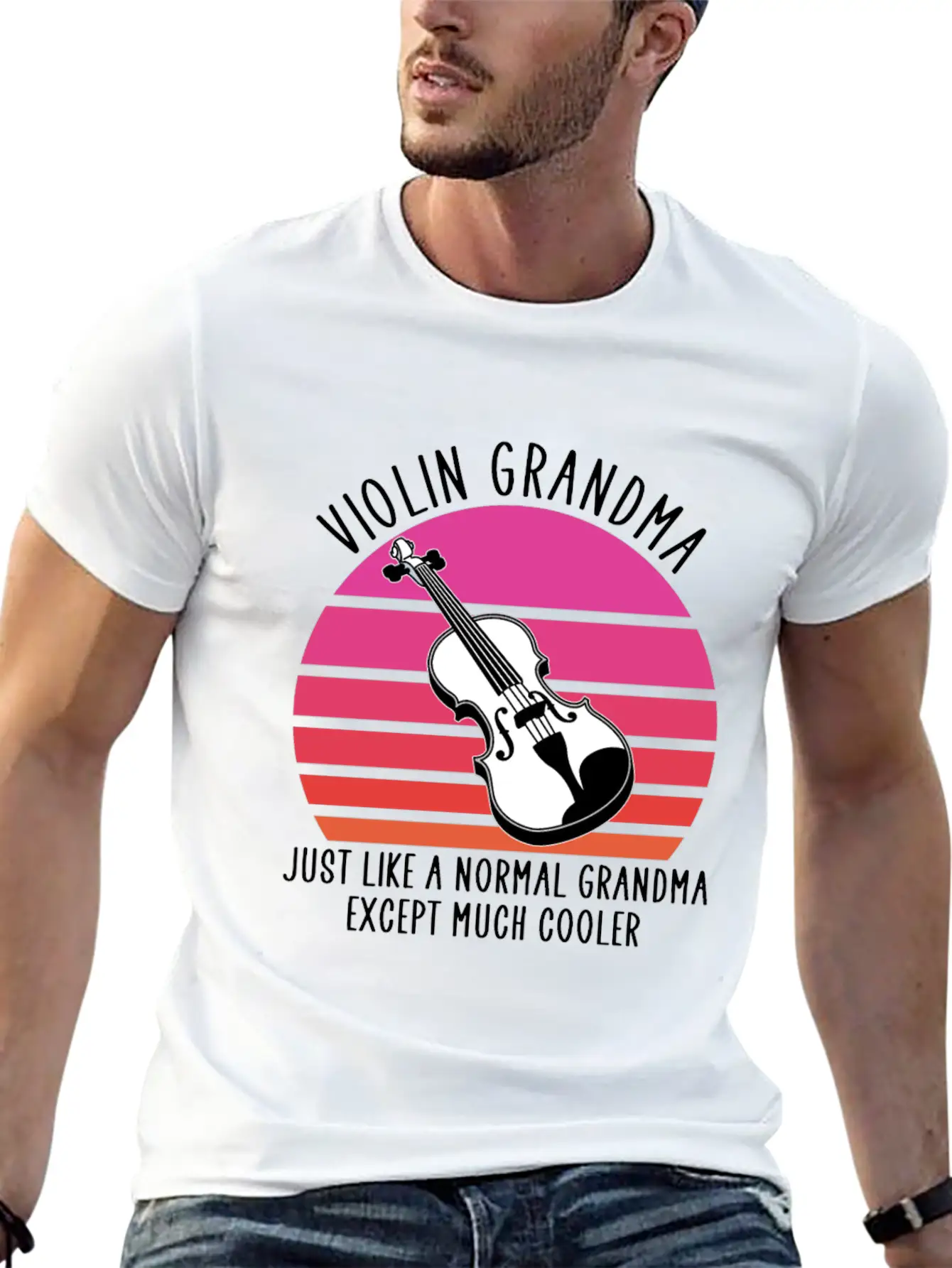 Violin Grandma Basic Graphic T-Shirt – Daily Comfort In Soft Cotton