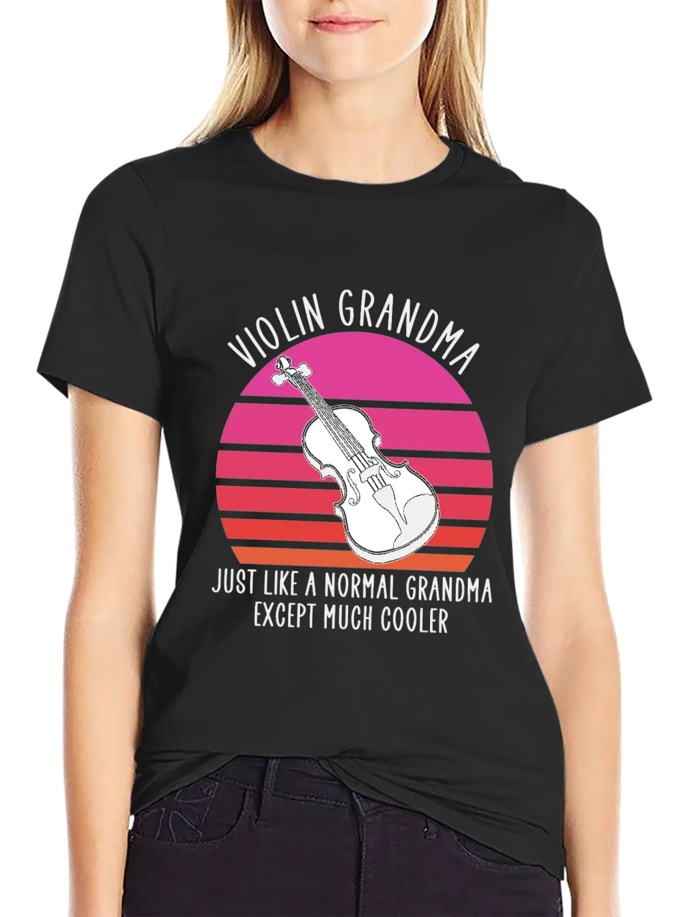 Violin Grandma Basic Graphic T-Shirt – Daily Comfort In Soft Cotton