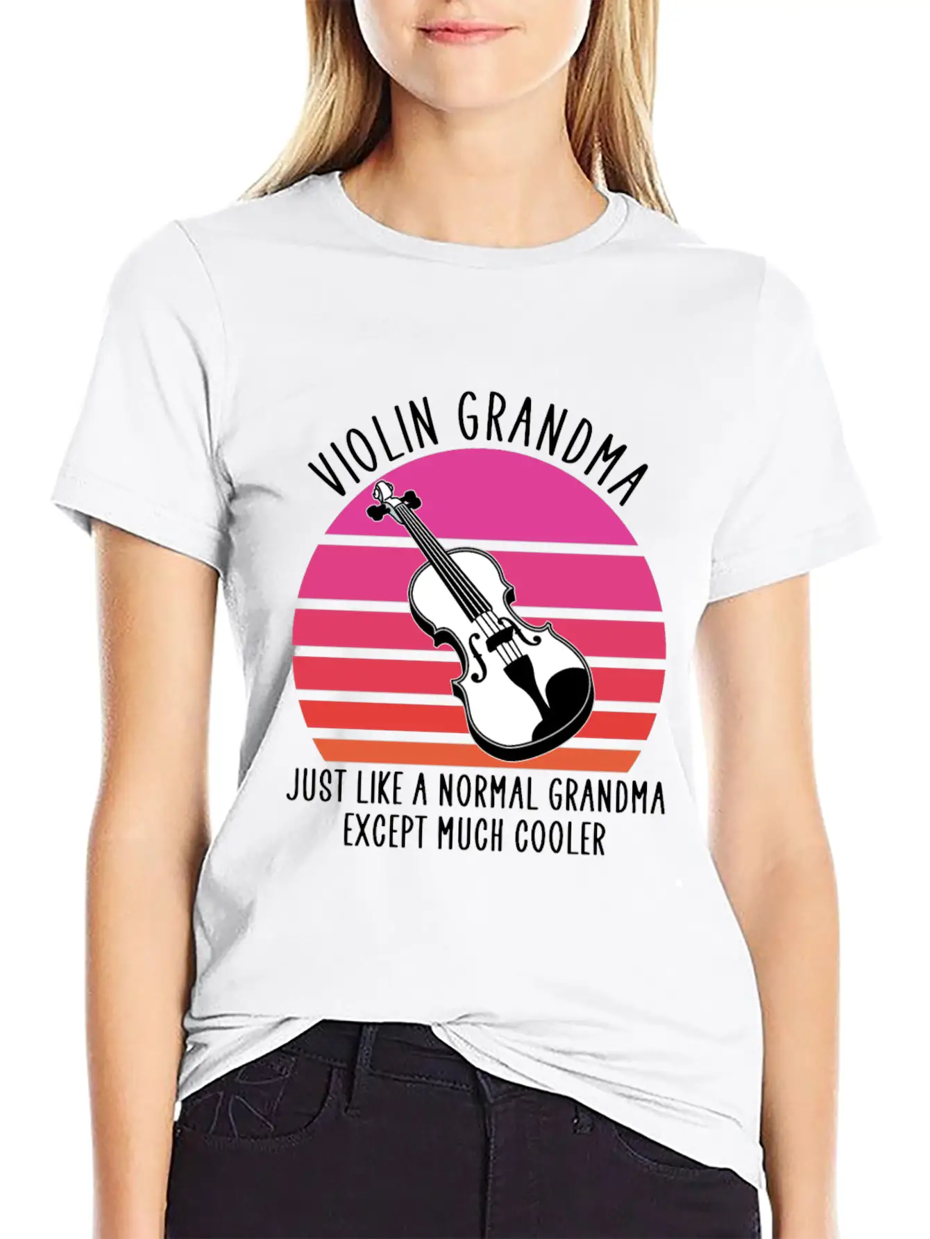 Violin Grandma Basic Graphic T-Shirt – Daily Comfort In Soft Cotton