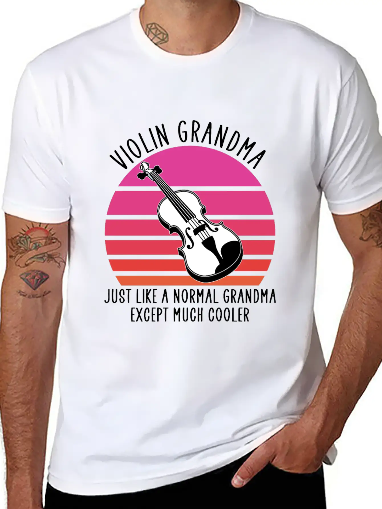 Violin Grandma Basic Graphic T-Shirt – Daily Comfort In Soft Cotton