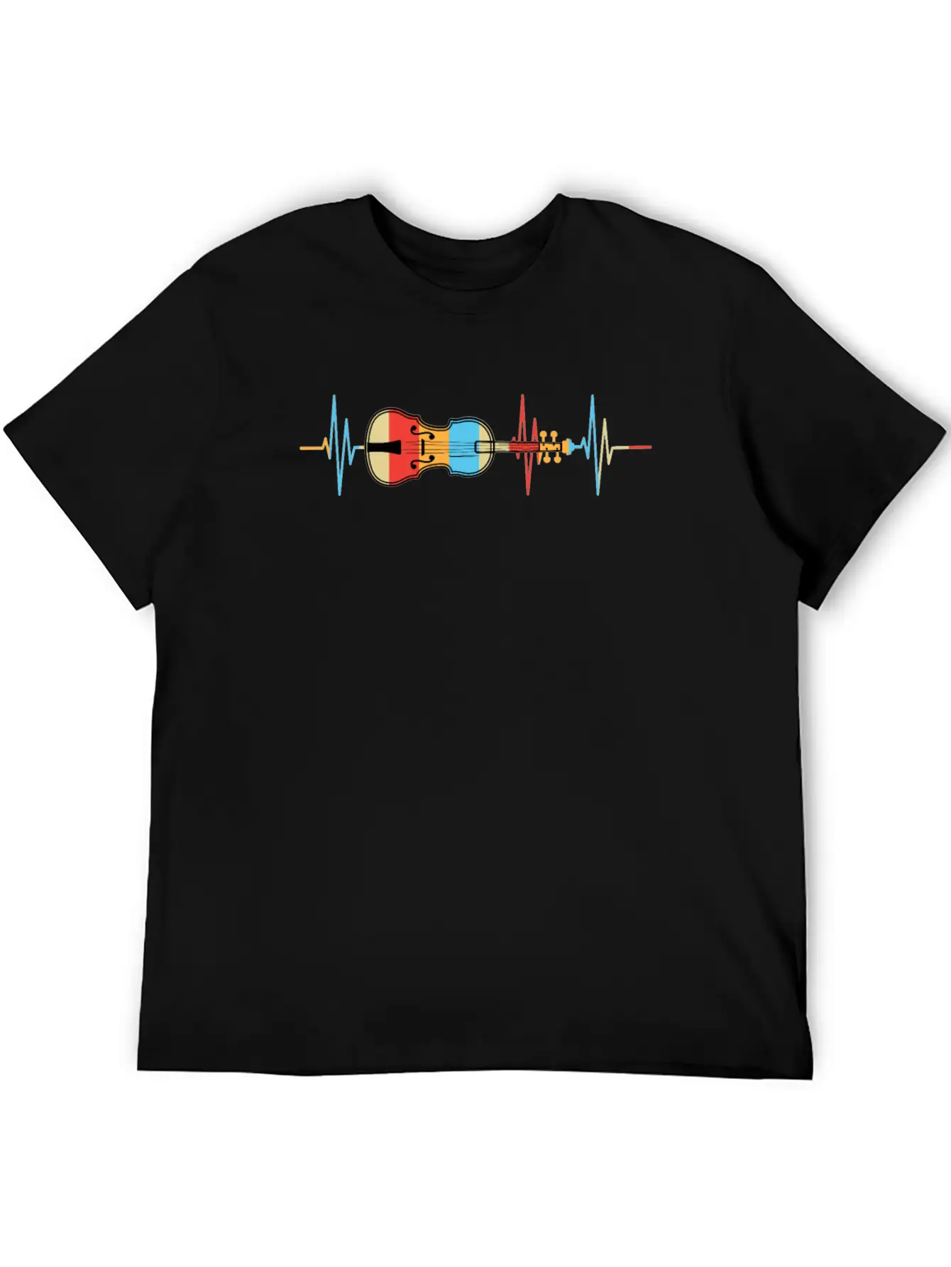 Violin Heartbeat Gift Violin Player Unisex Short Sleeve Soft Cotton T-Shirt – Casual Everyday Wear