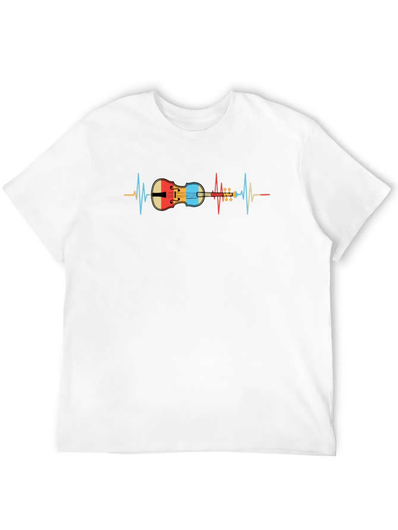 Violin Heartbeat Gift Violin Player Unisex Short Sleeve Soft Cotton T-Shirt – Casual Everyday Wear