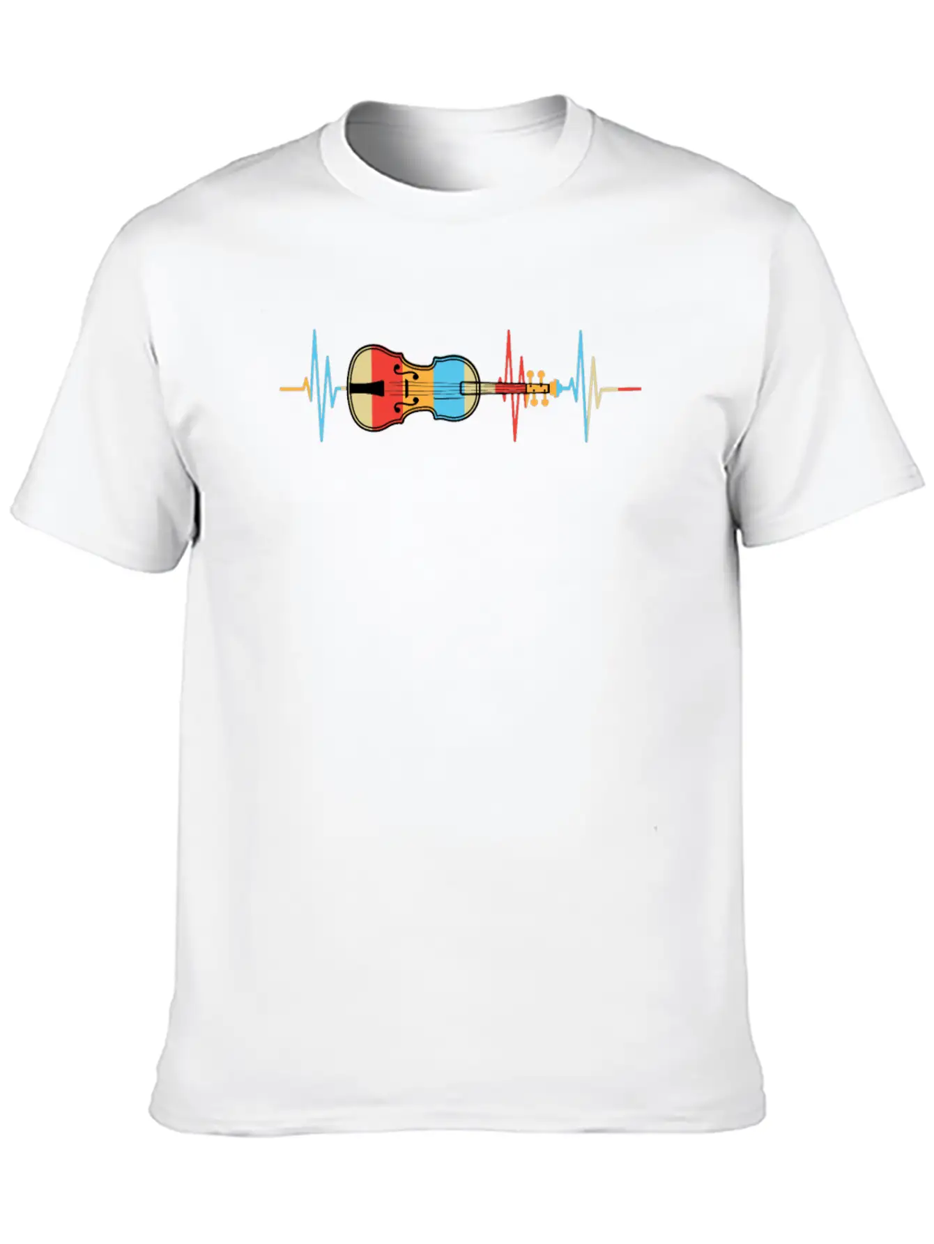 Violin Heartbeat Gift Violin Player Unisex Short Sleeve Soft Cotton T-Shirt – Casual Everyday Wear