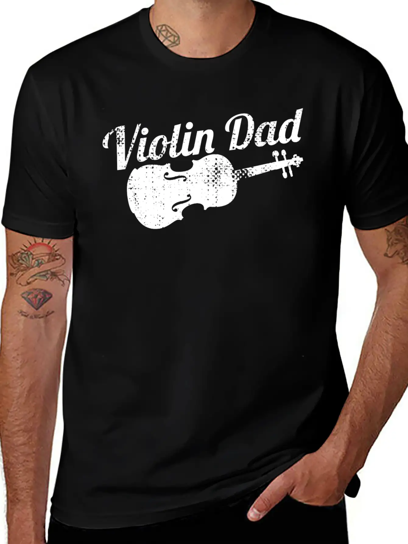 Violin Papa Basic Graphic T-Shirt – Daily Comfort In Soft Cotton