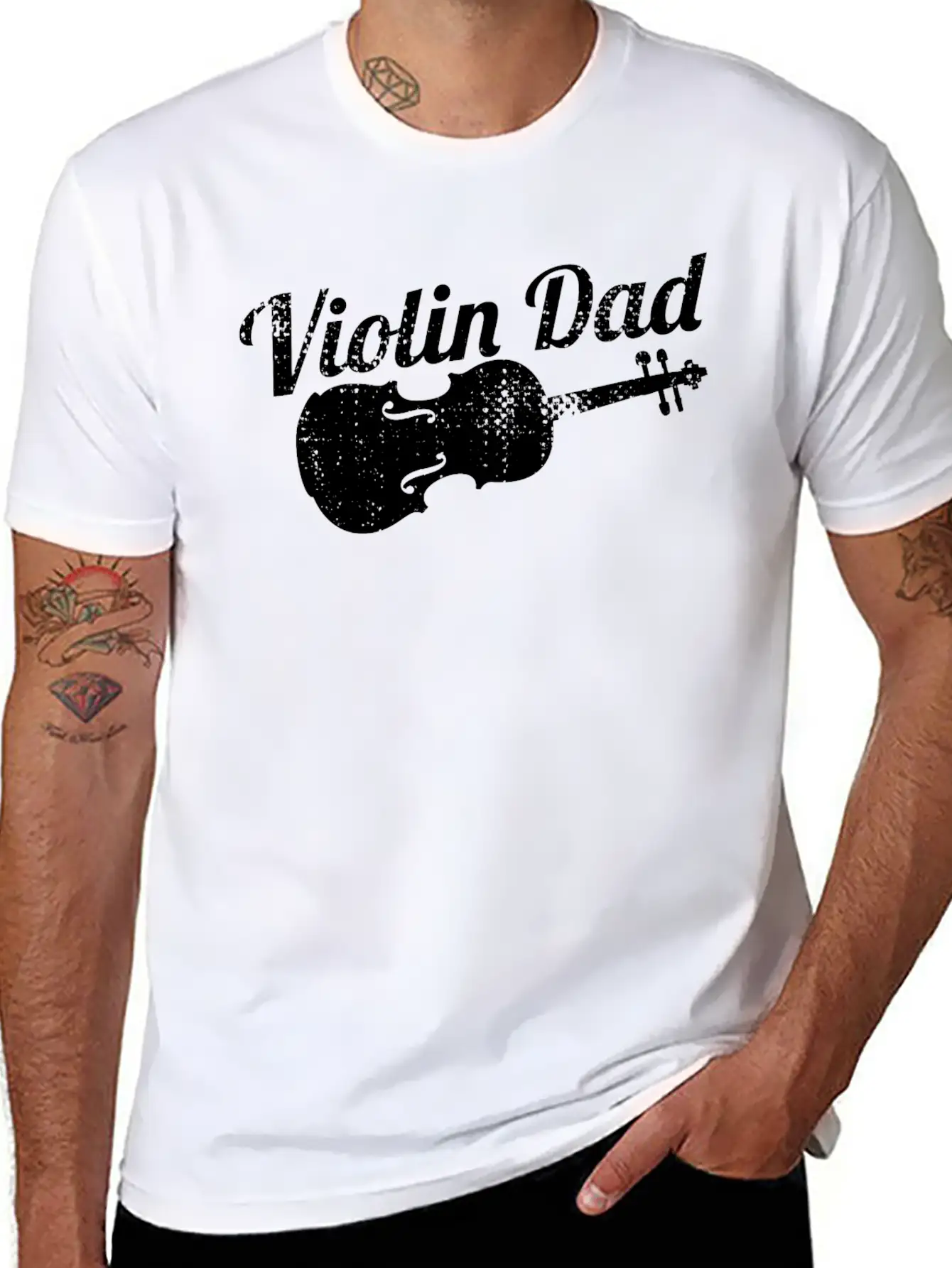 Violin Papa Basic Graphic T-Shirt – Daily Comfort In Soft Cotton