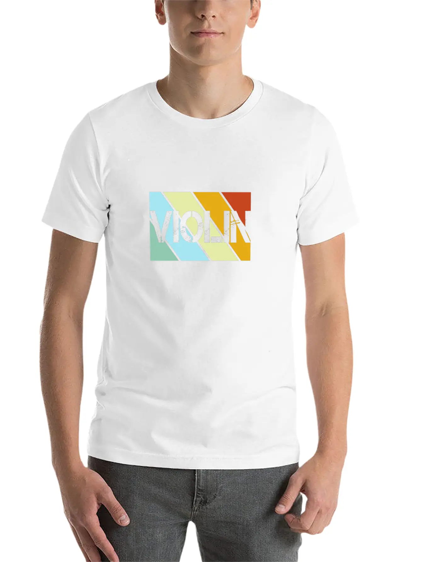 Violin Retro Stylish Everyday T-Shirt – Unisex Basic Cotton Tee
