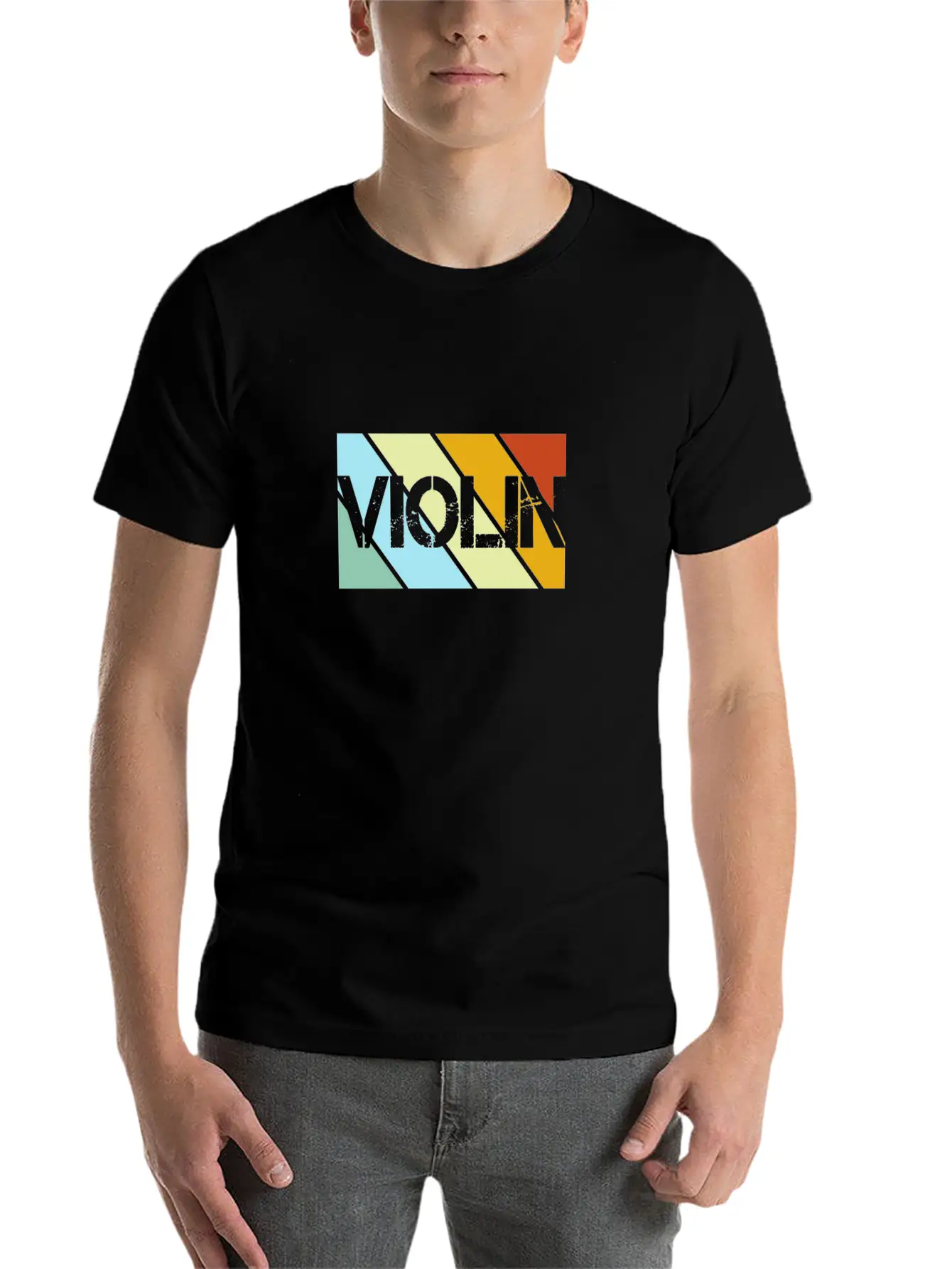 Violin Retro Stylish Everyday T-Shirt – Unisex Basic Cotton Tee