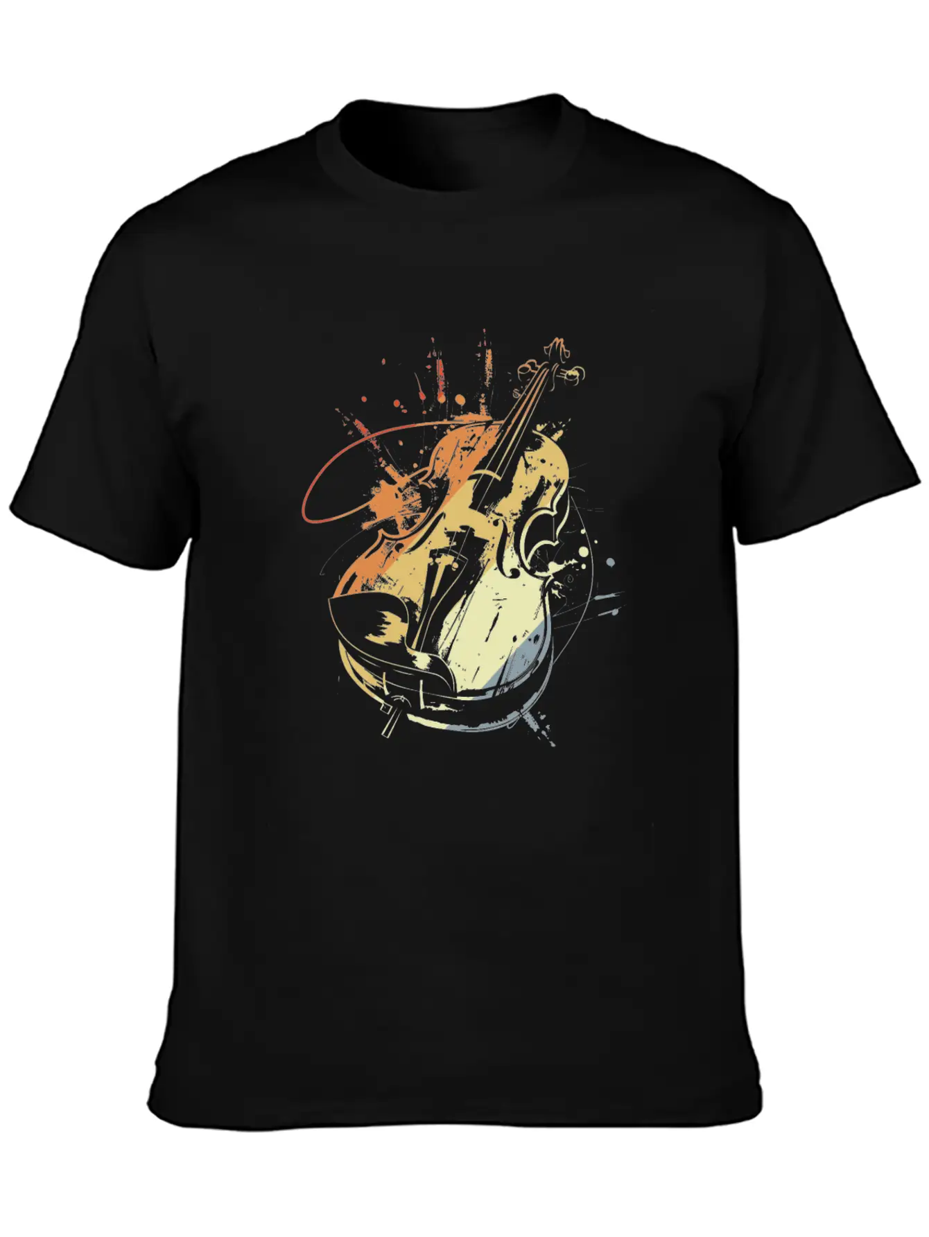 Violin Vintage Look Stylish Everyday T-Shirt – Unisex Basic Cotton Tee