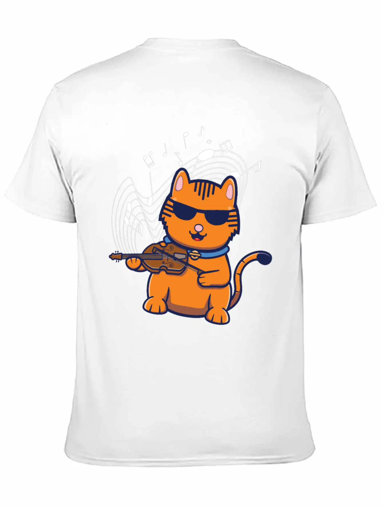 Violin Violinist Jazz Cat Stylish Everyday T-Shirt – Unisex Basic Cotton Tee