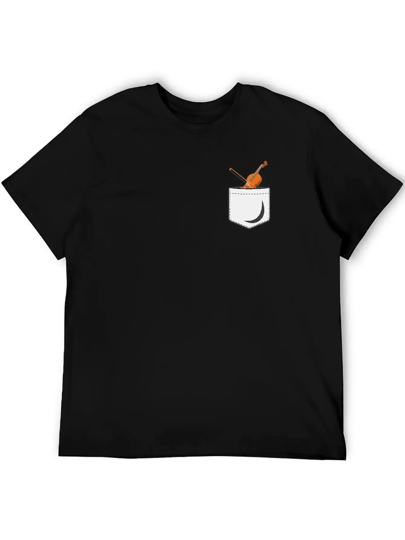 Violin Violinist Pocket Stylish Everyday T-Shirt – Unisex Basic Cotton Tee
