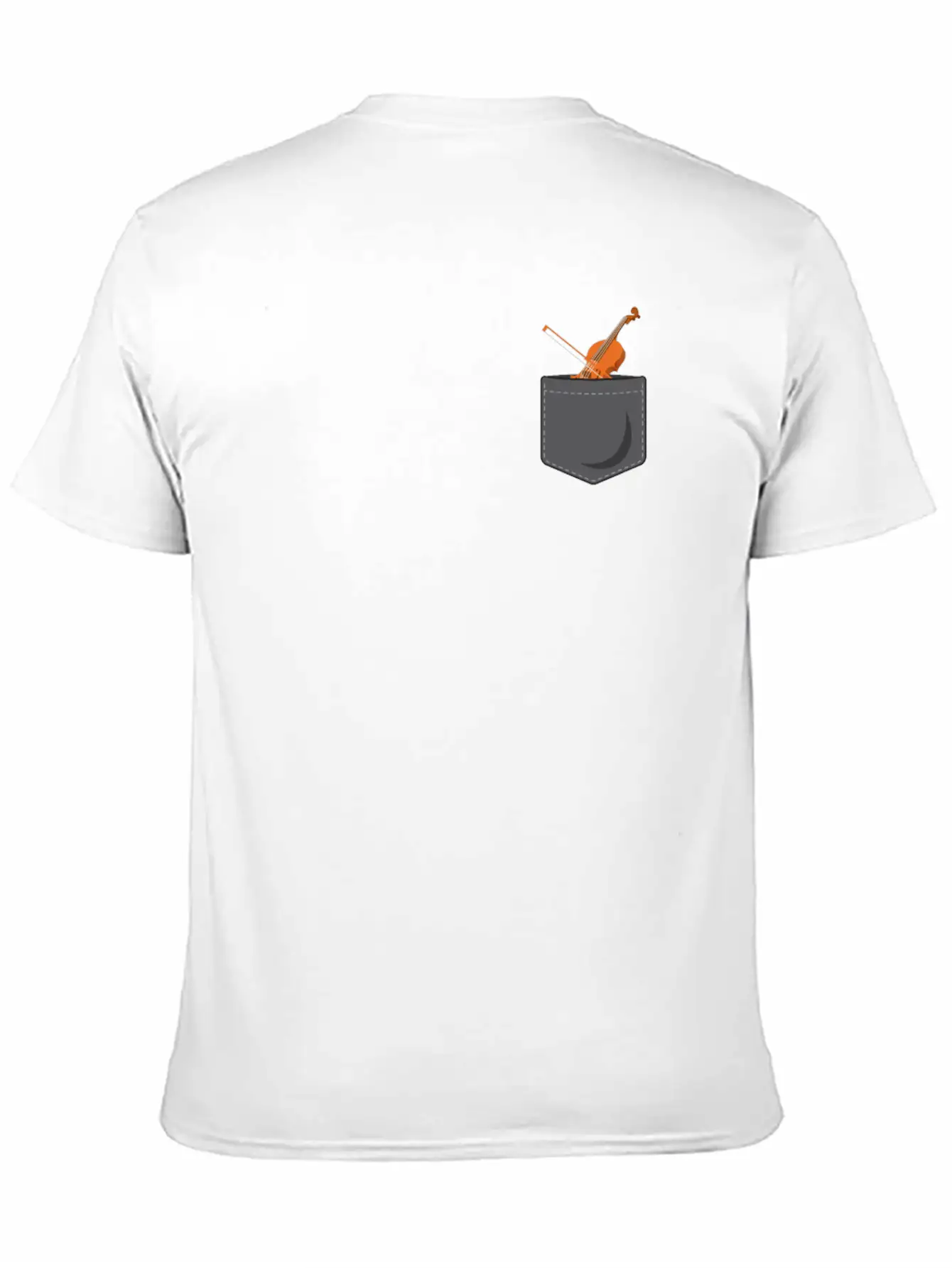 Violin Violinist Pocket Stylish Everyday T-Shirt – Unisex Basic Cotton Tee