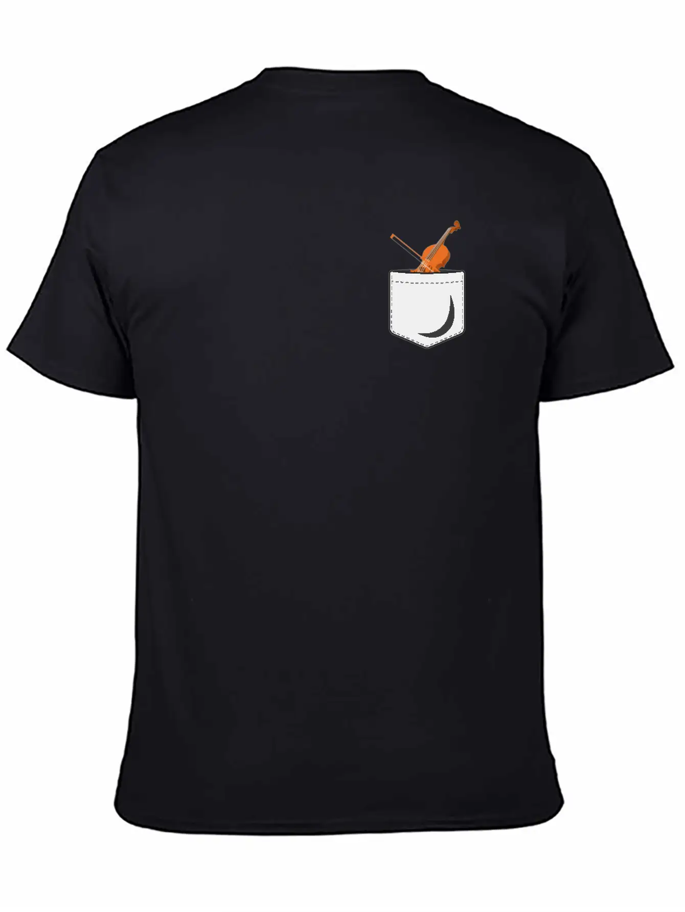 Violin Violinist Pocket Stylish Everyday T-Shirt – Unisex Basic Cotton Tee