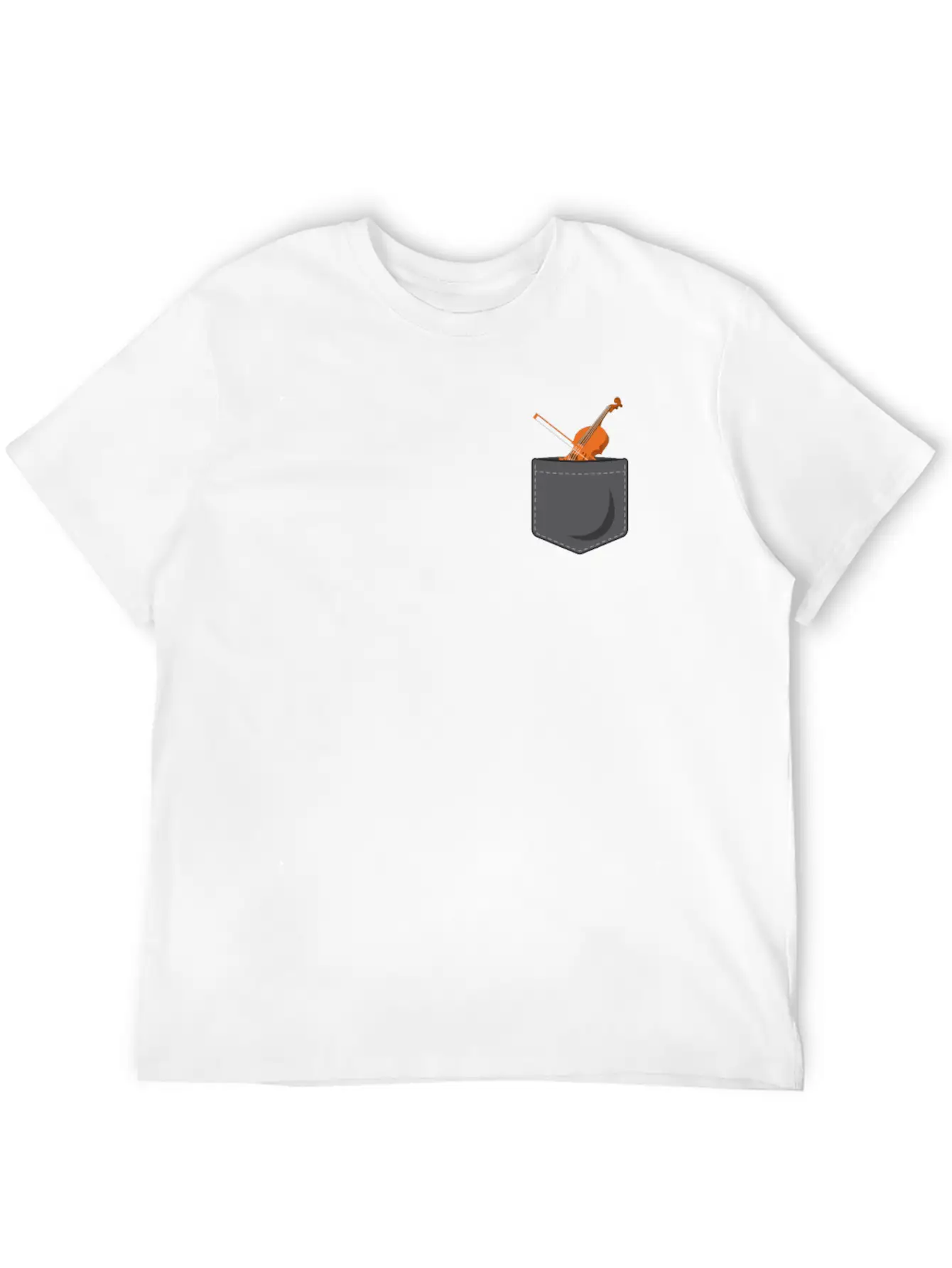 Violin Violinist Pocket Stylish Everyday T-Shirt – Unisex Basic Cotton Tee