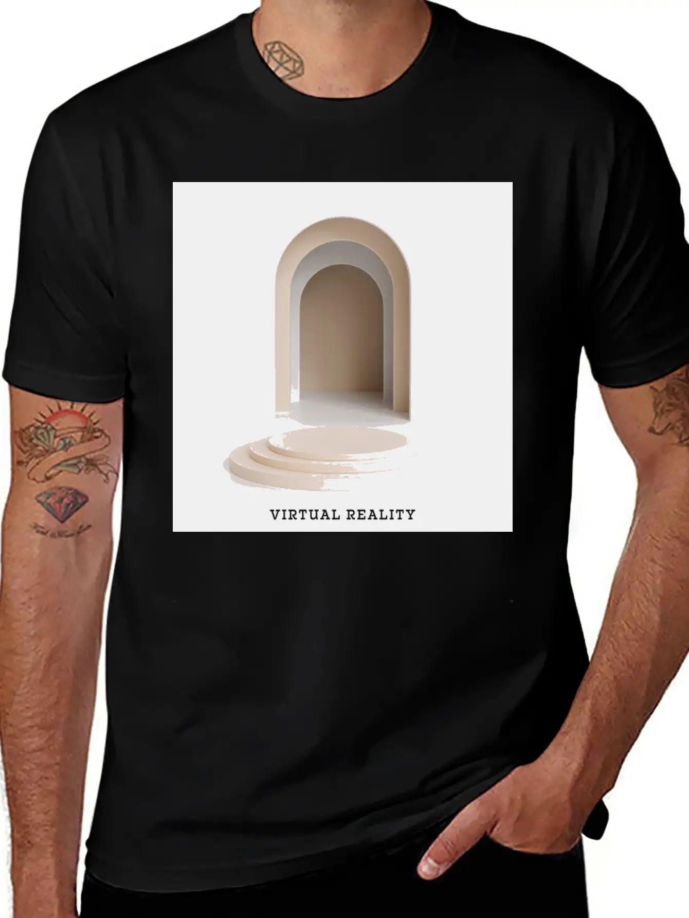 VIRTUAL REALITY Album Cover Sticker Basic Graphic T-Shirt – Daily Comfort In Soft Cotton