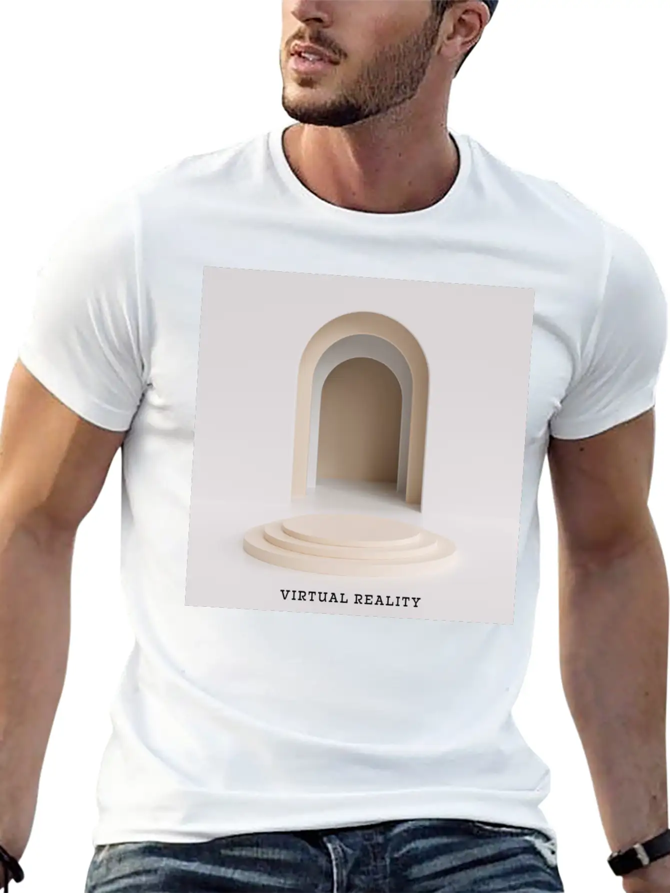 VIRTUAL REALITY Album Cover Sticker Basic Graphic T-Shirt – Daily Comfort In Soft Cotton