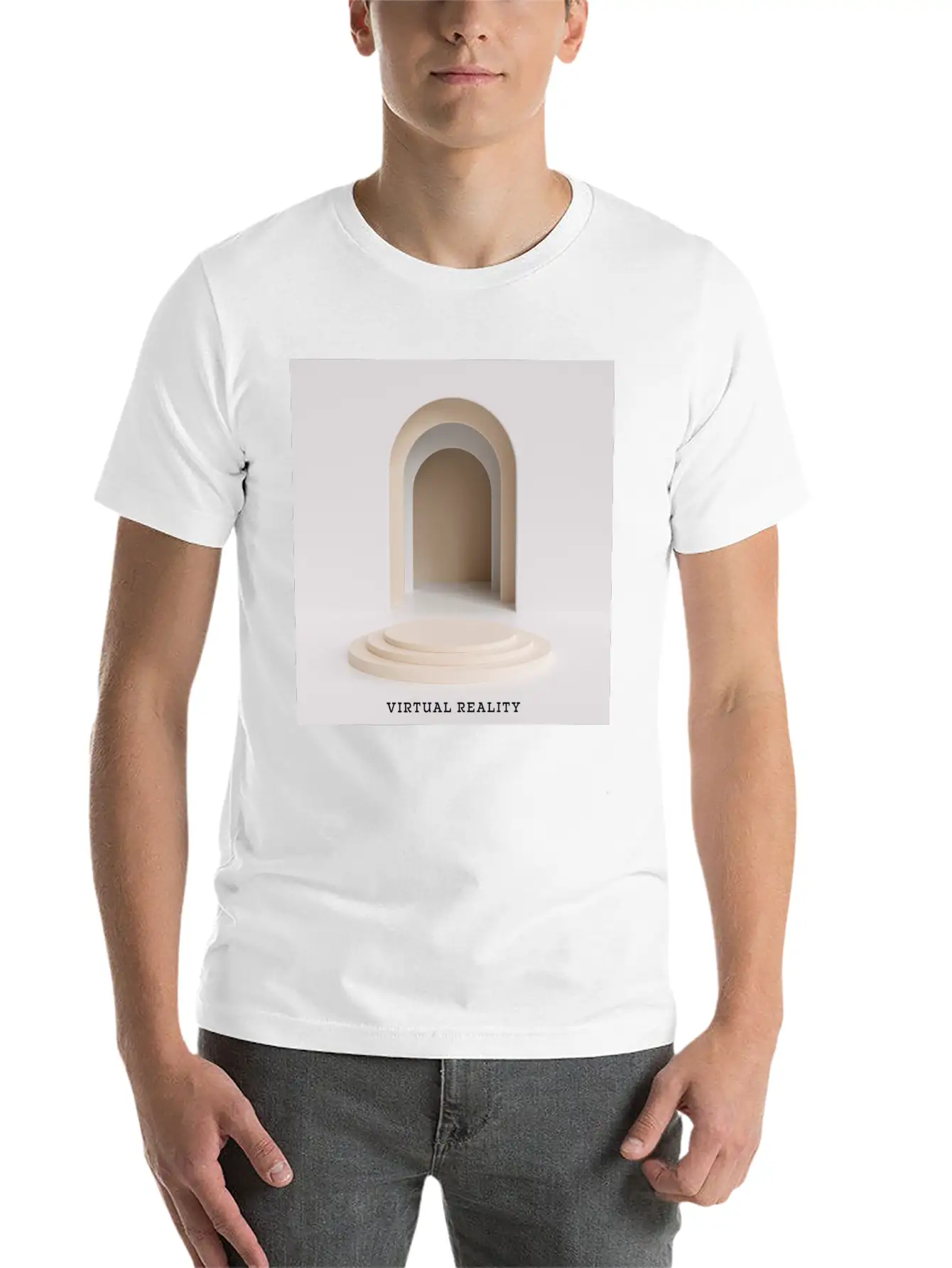 VIRTUAL REALITY Album Cover Sticker Basic Graphic T-Shirt – Daily Comfort In Soft Cotton