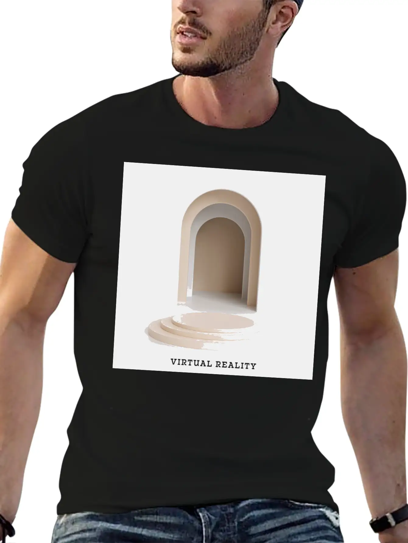 VIRTUAL REALITY Album Cover Sticker Basic Graphic T-Shirt – Daily Comfort In Soft Cotton