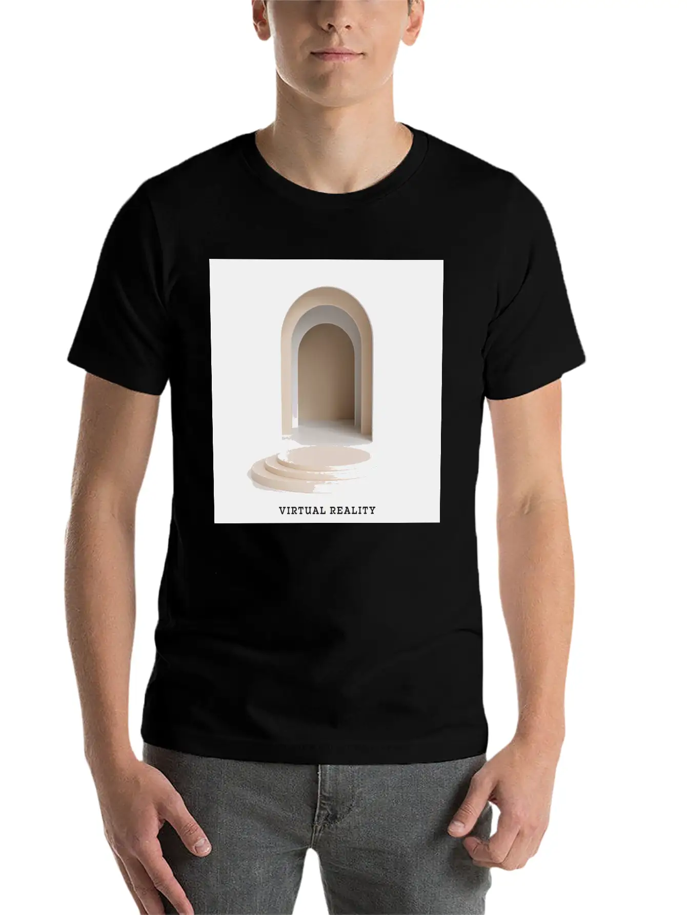 VIRTUAL REALITY Album Cover Sticker Basic Graphic T-Shirt – Daily Comfort In Soft Cotton