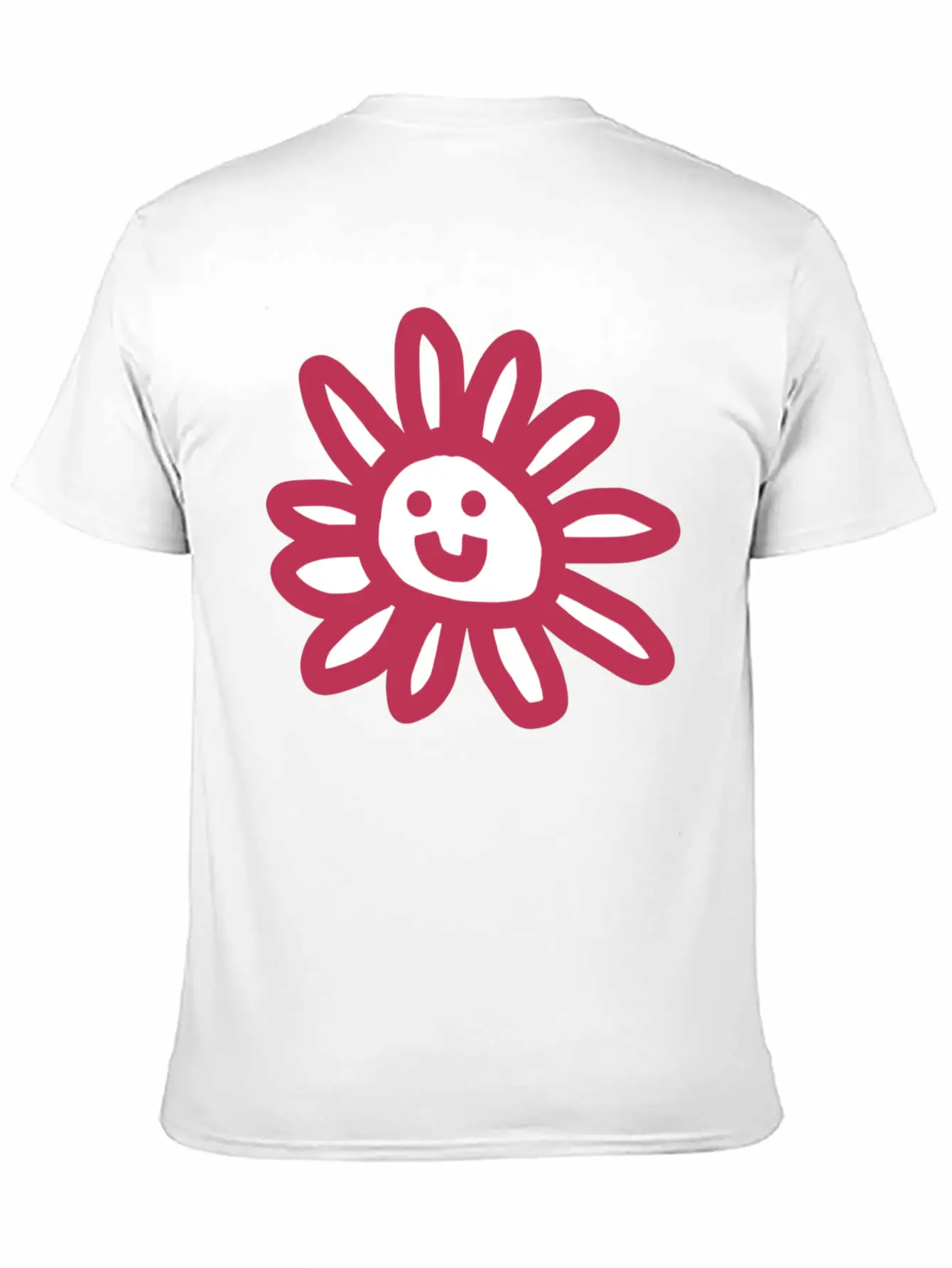 Viva Magenta Daisy Flower Face Graphic Basic Graphic T-Shirt – Daily Comfort In Soft Cotton